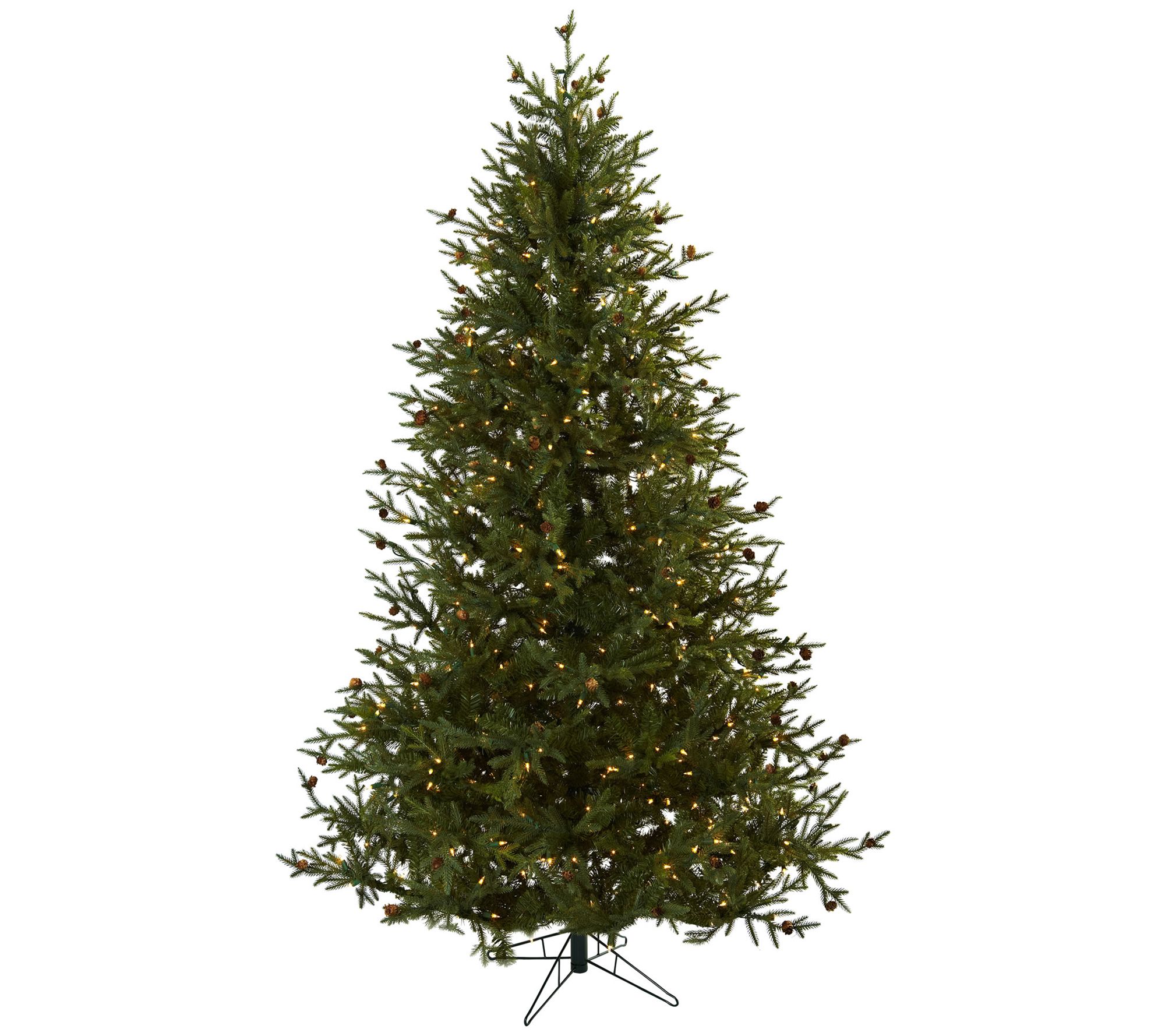 7.5' Christmas Tree w/500 Clear Lights by Nearly Natural - QVC.com