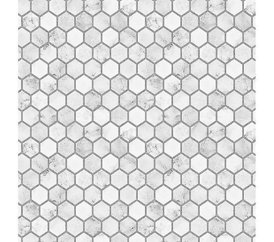 NextWall Marble Hexagon Peel and Stick Wallpaper Roll