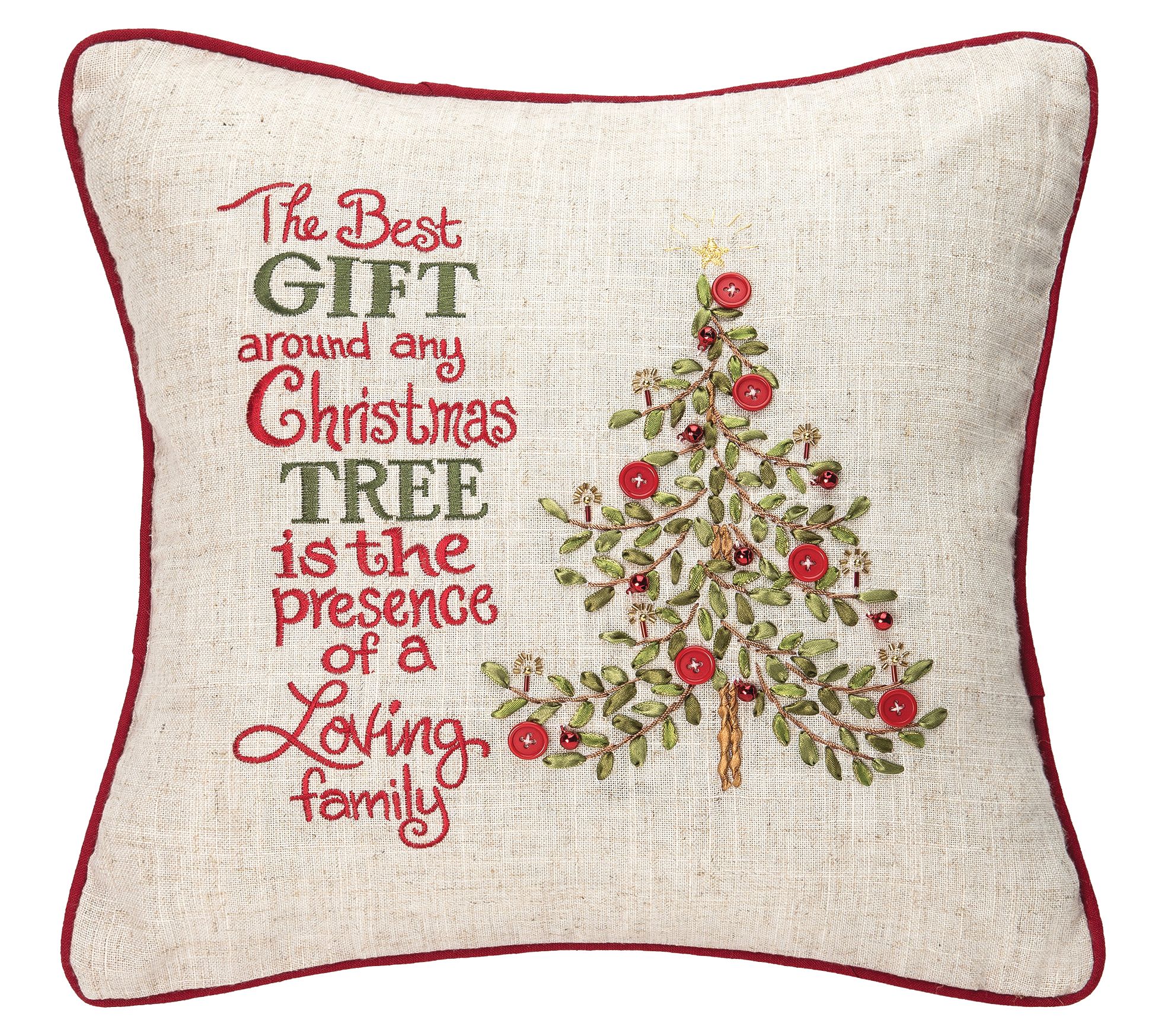 C&F Home Merry Poinsettia Gift 16" x 16" Embroi dered Pillow