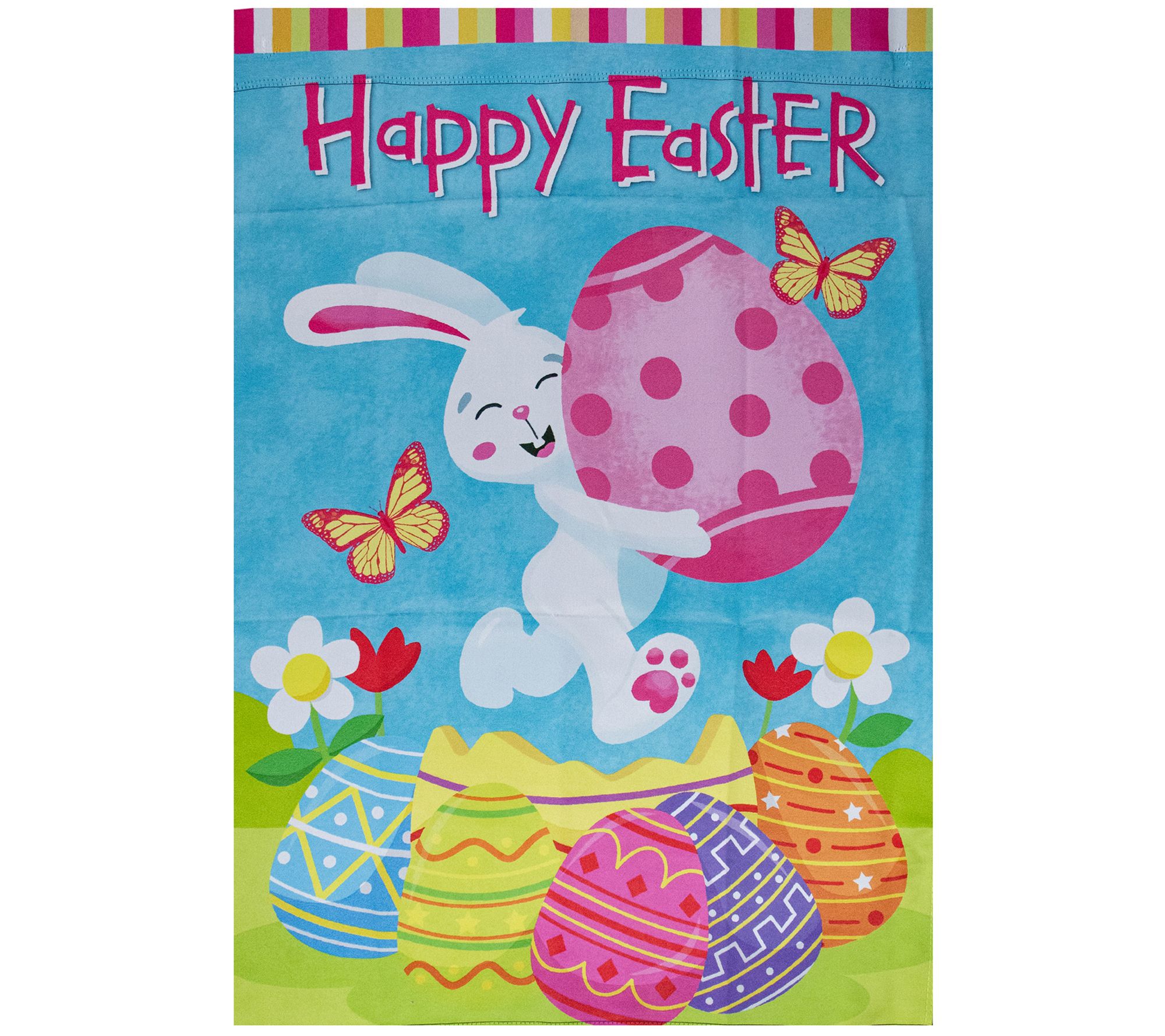 Northlight Happy Easter Bunny with Eggs House Flag 28" x 40"