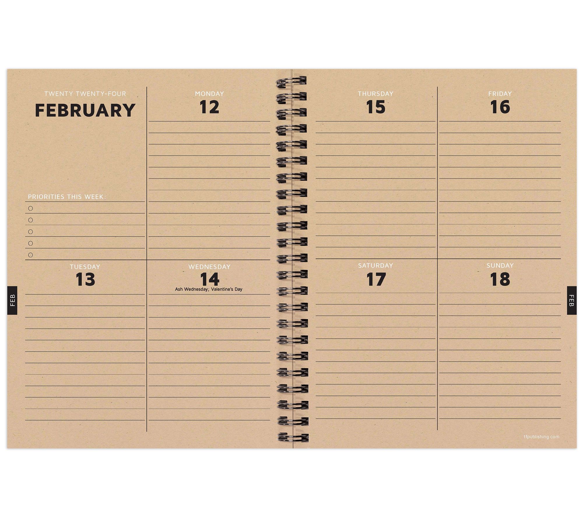 TF Publishing 2023 2024 Kraft Series Weekly Monthly Planner