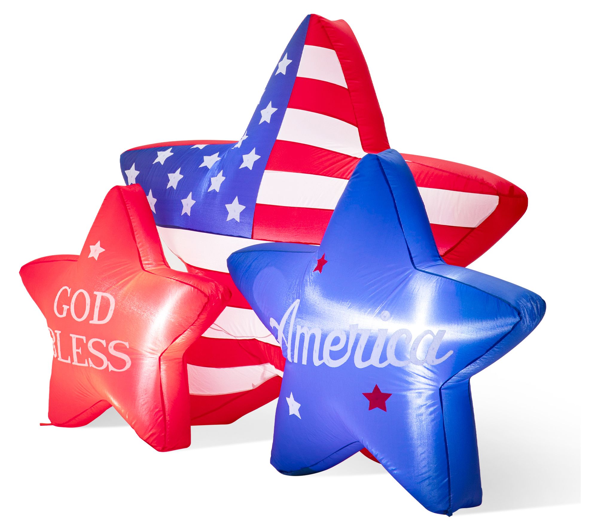 Glitzhome 6ft Patriotic Americana Yard Inflatable Stars