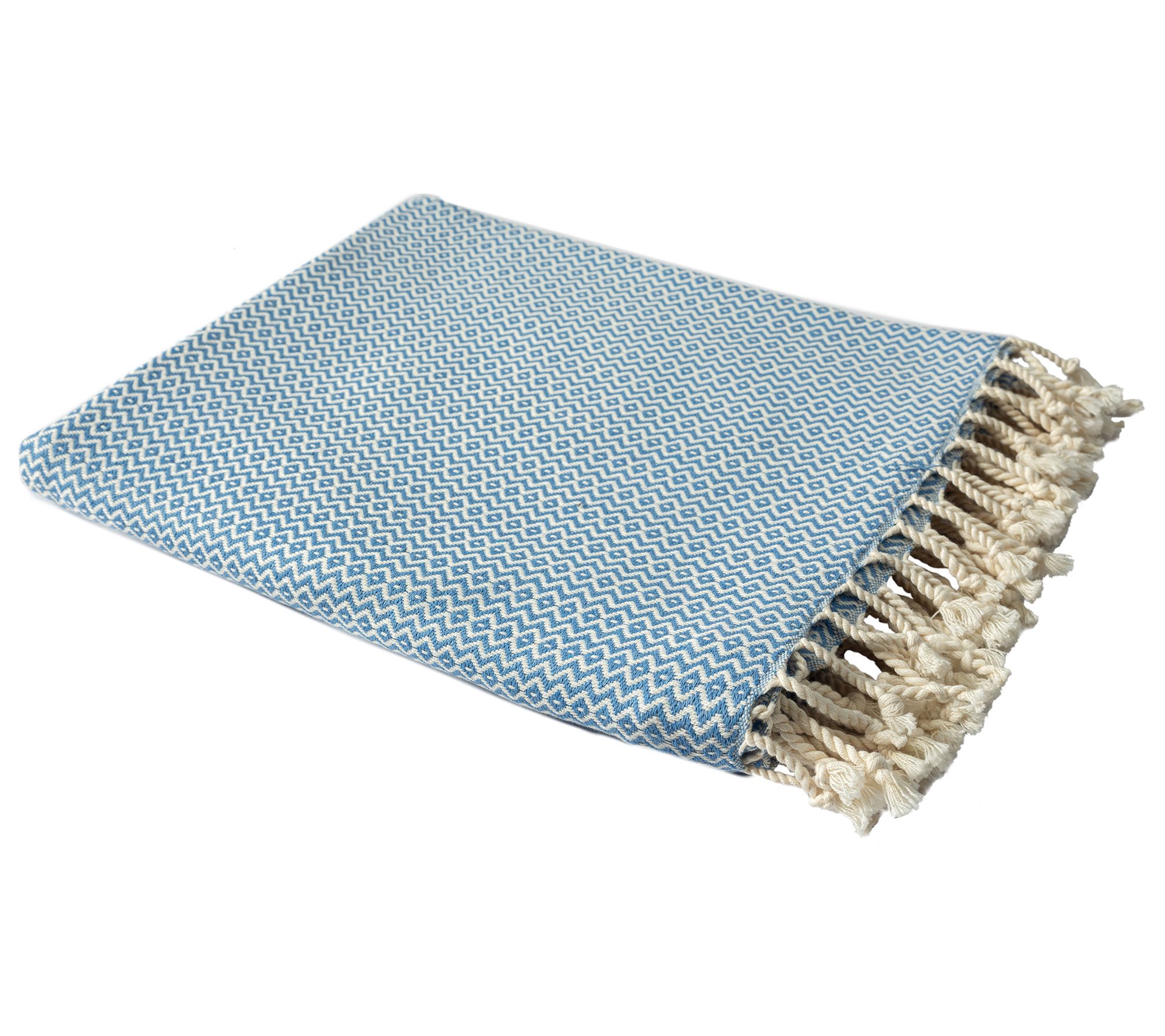 Ox Bay Diamond Organic Turkish Cotton Throw Bla ket