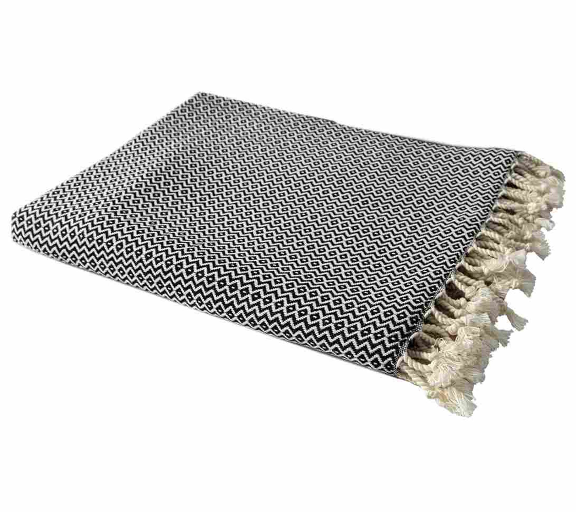 Ox Bay Diamond Organic Turkish Cotton Throw Bla ket