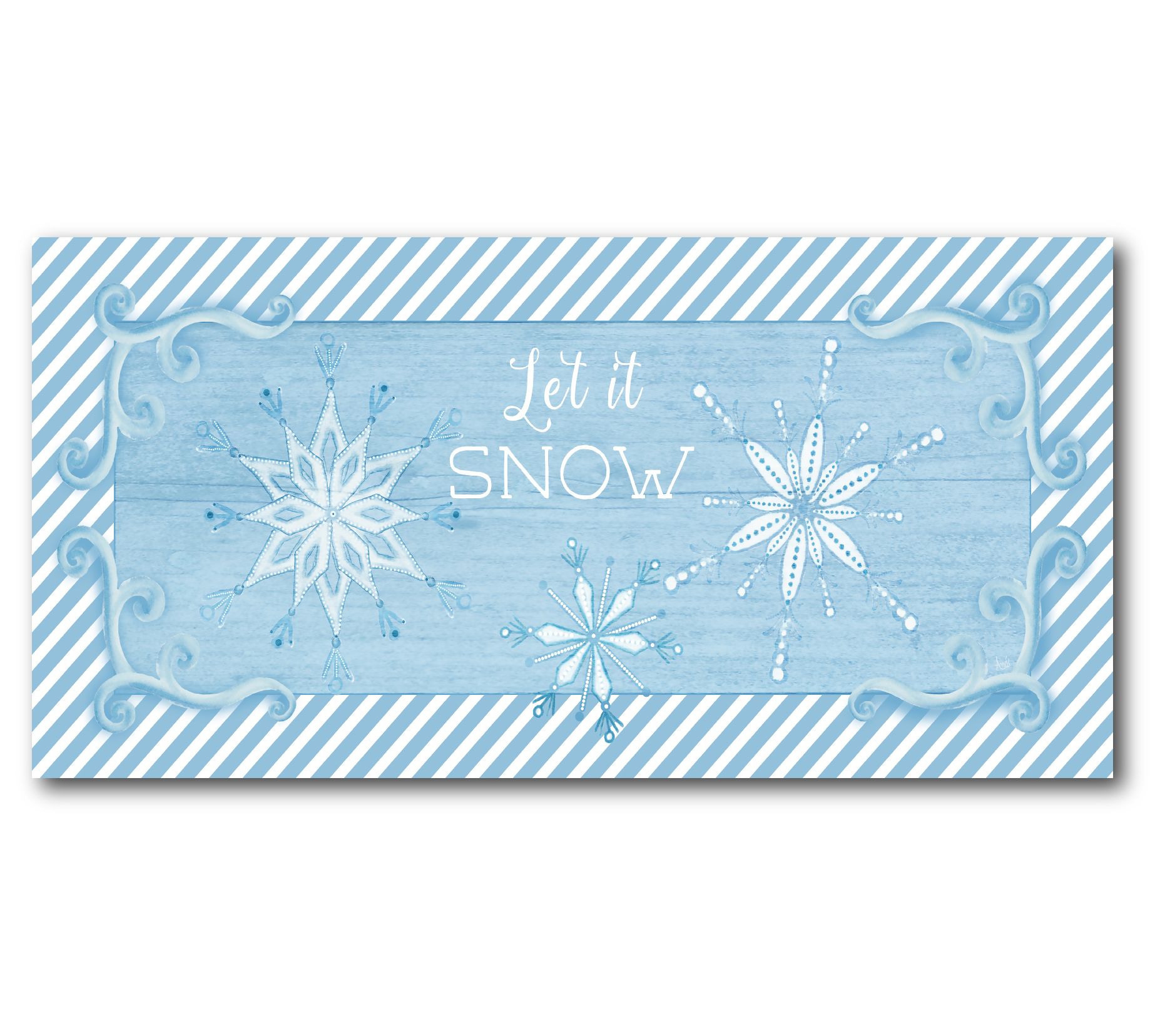 Courtside Market Snowflake Blue 12x24 Canvas Wa ll Art