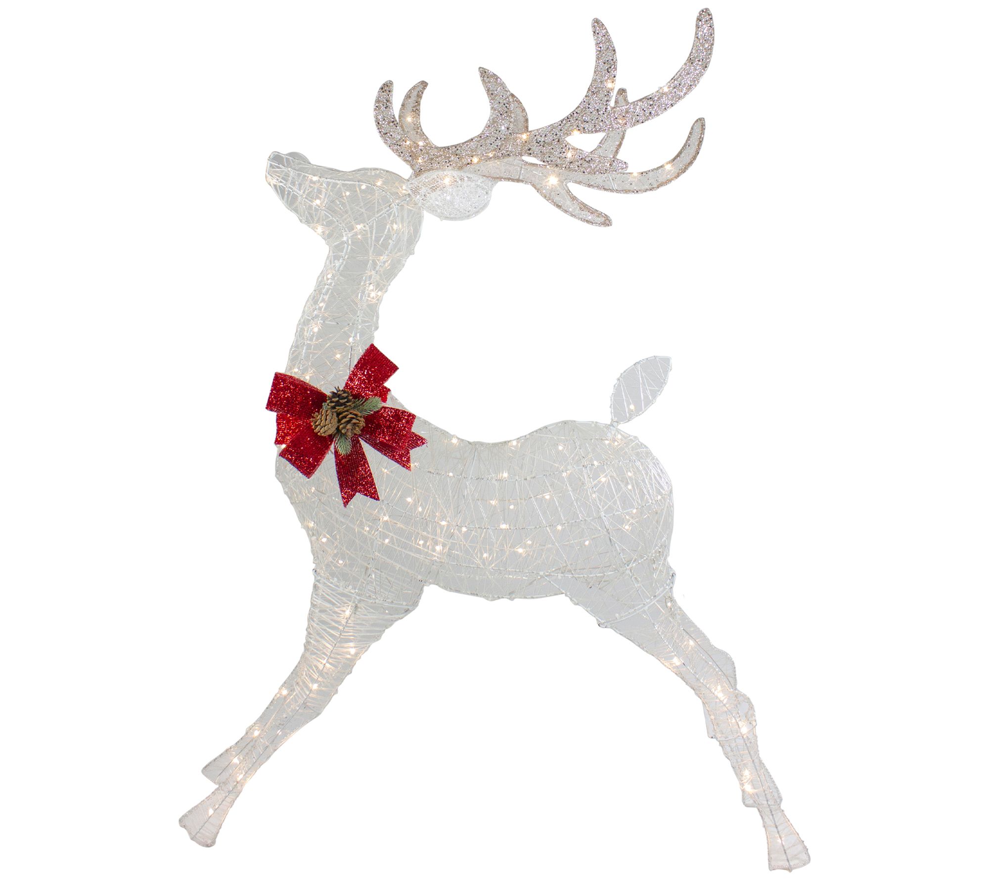 Northlight 56" LED Reindeer w/ Glitter Bow Decoation