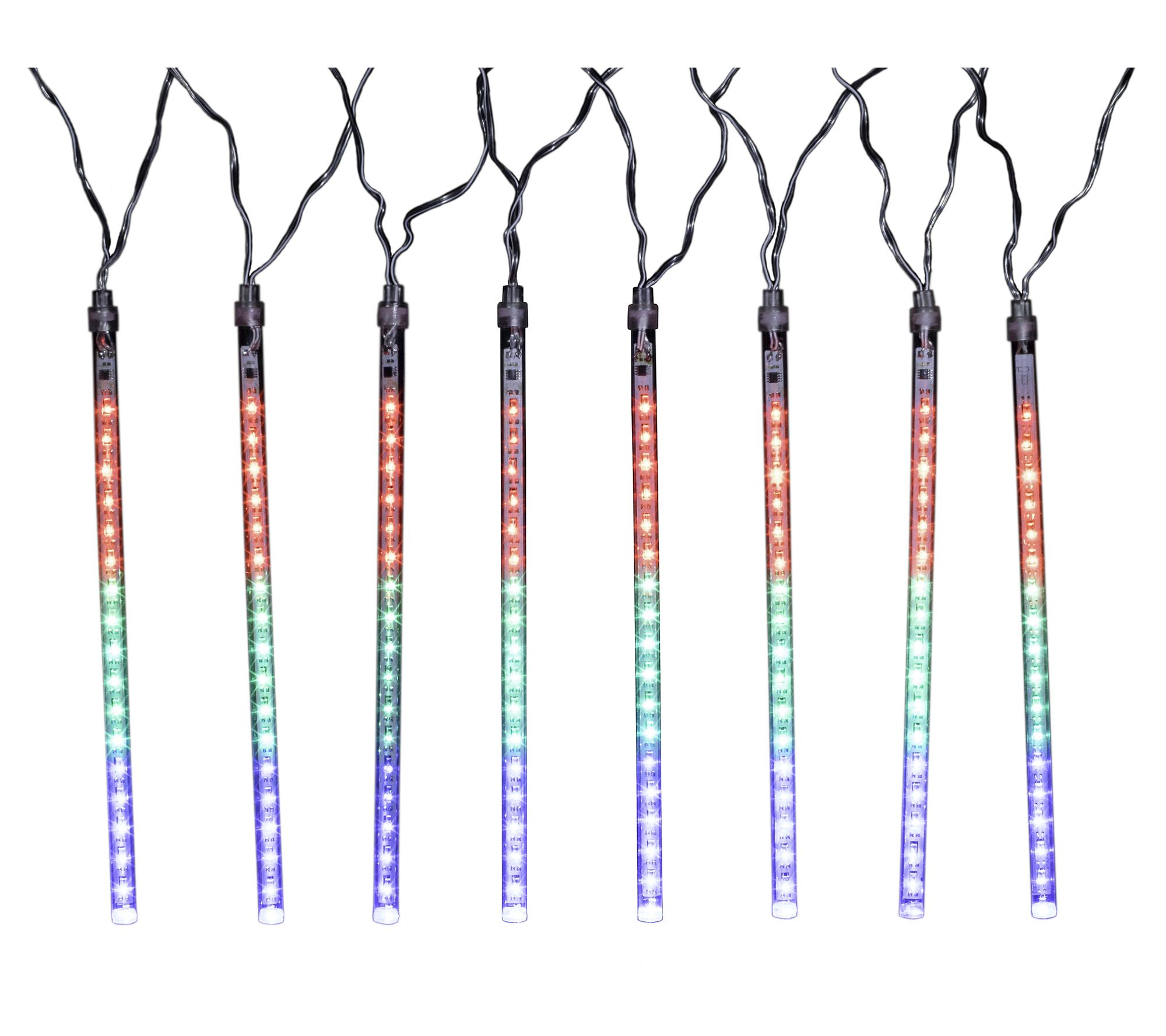 LumaBase Solar-Powered LED Meteor Lights w/ Multicolor Tubes