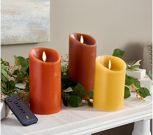 "As Is" Luminara Set of 3 Colorscape Flameless Candles