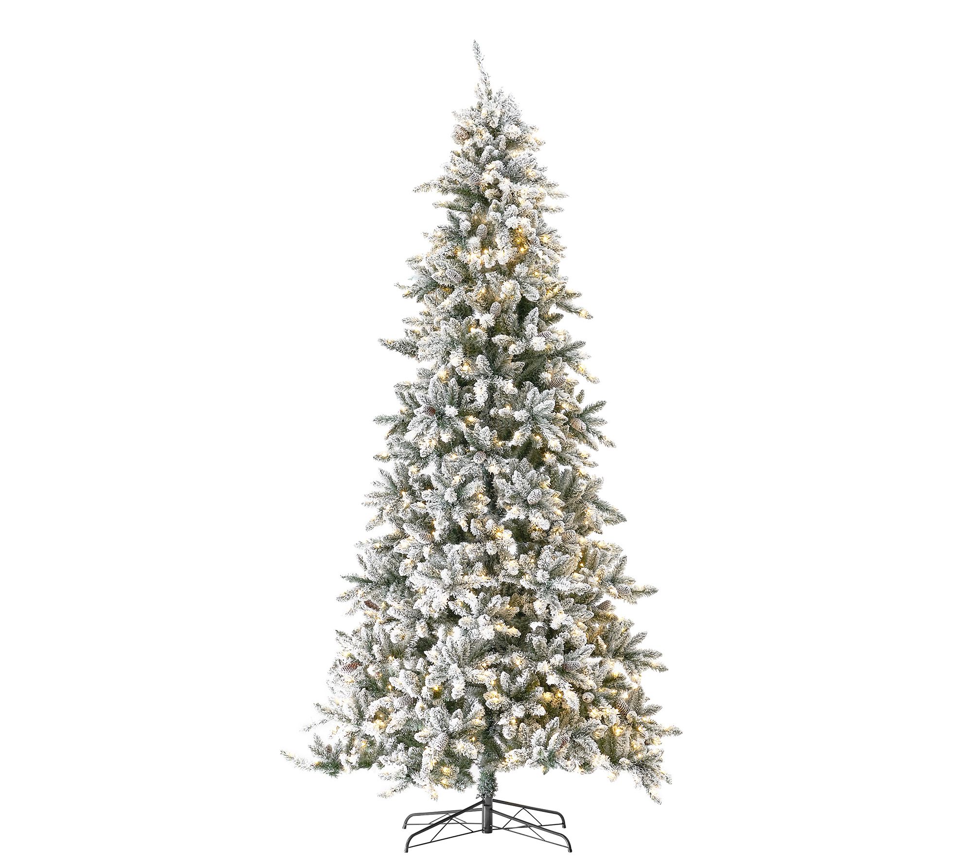 Nearly Natural 11' Flocked Livingston Fir Christmas Tree - QVC.com