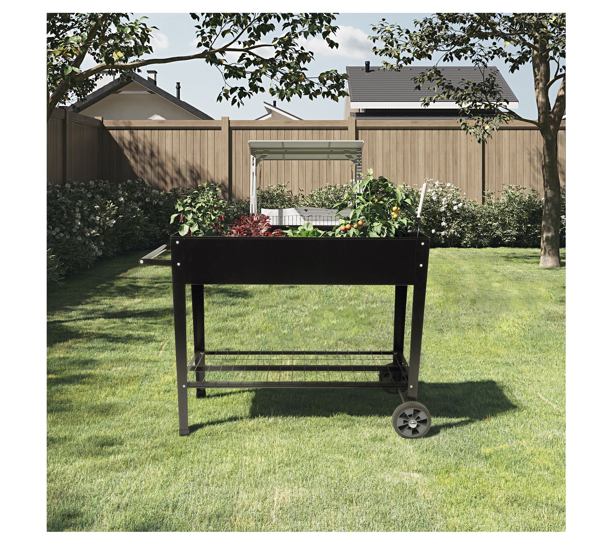 Pure Garden Raised Garden Bed Planter Box withStorage Shelf