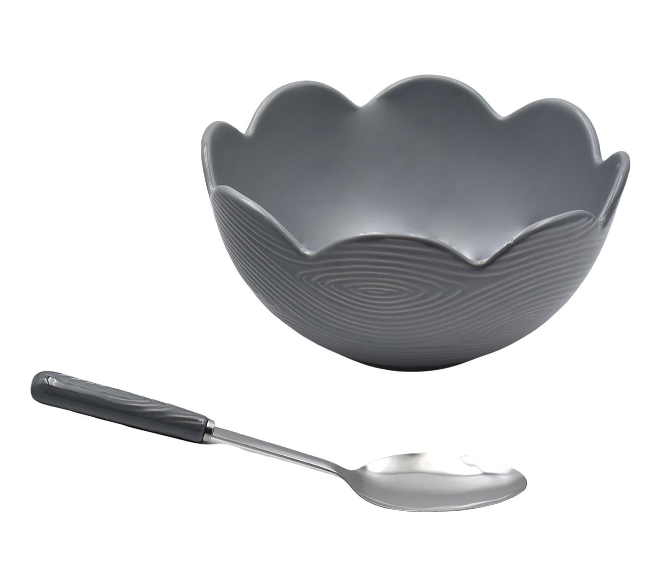 Temp-tations Woodland 3-qt Scalloped Serving Bowl w/ Spoon