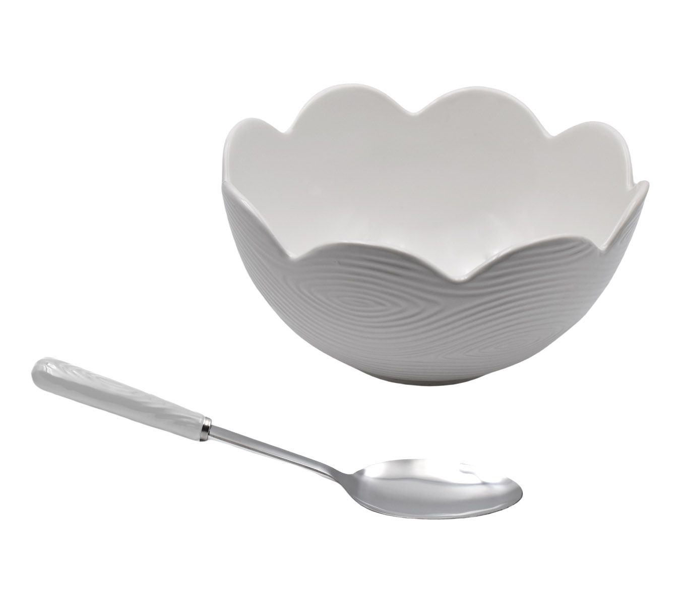 Temp-tations Woodland 3-qt Scalloped Serving Bowl w/ Spoon