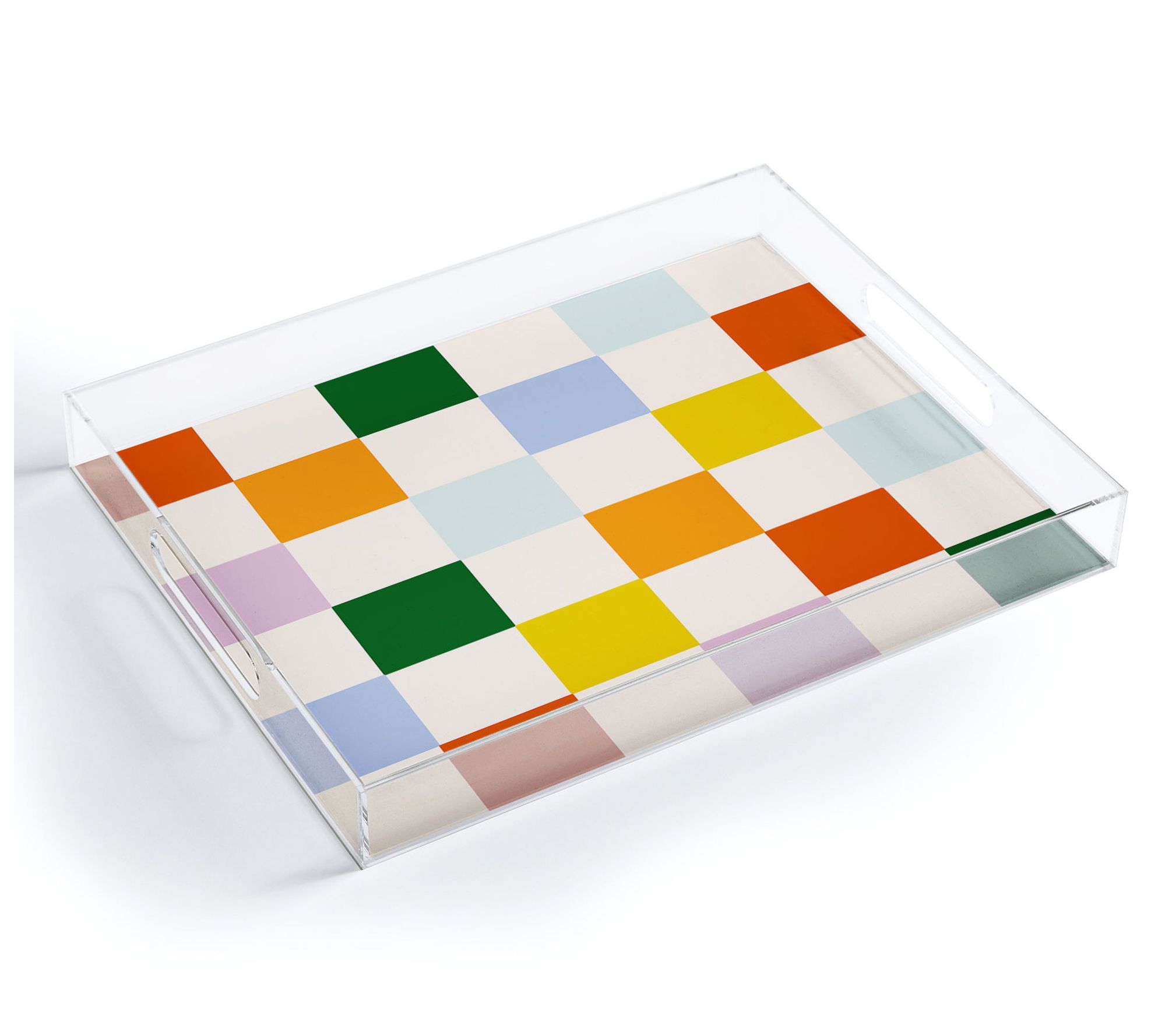 Deny Designs Acrylic Tray -Retro Rainbow by Lan e and Lucia