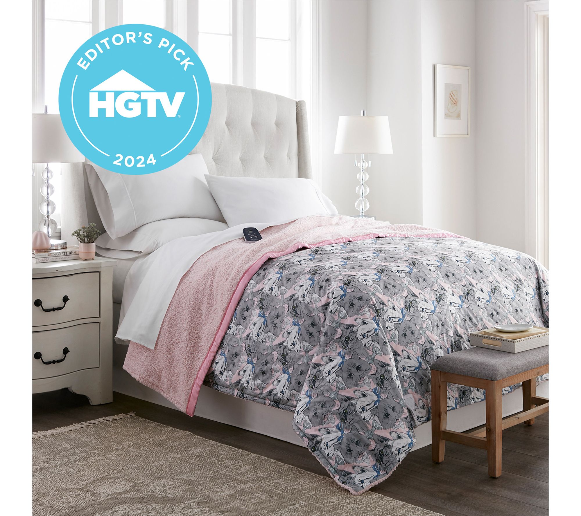 Shavel Micro Flannel Reverse to Sherpa Electric Blanket- Twin