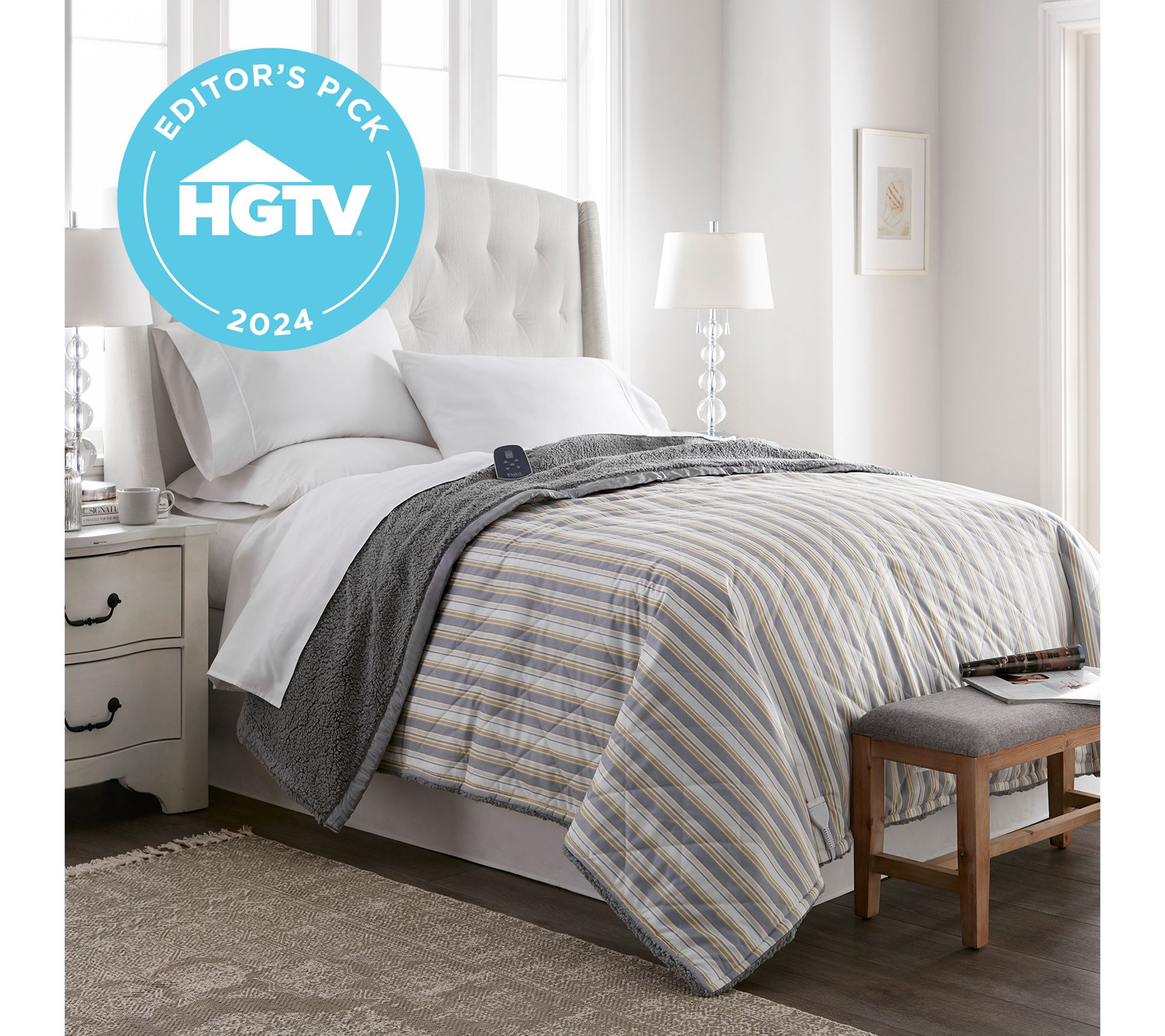 Shavel Micro Flannel Reverse to Sherpa Electric Blanket- Twin