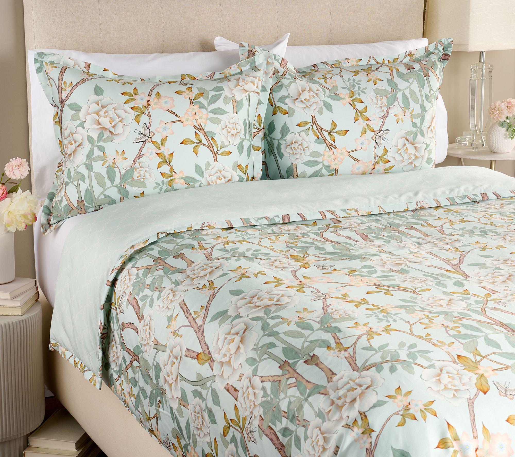 Mrs. H by Dee Hilfiger Cotton Sateen Comforter & Sham Set - FL