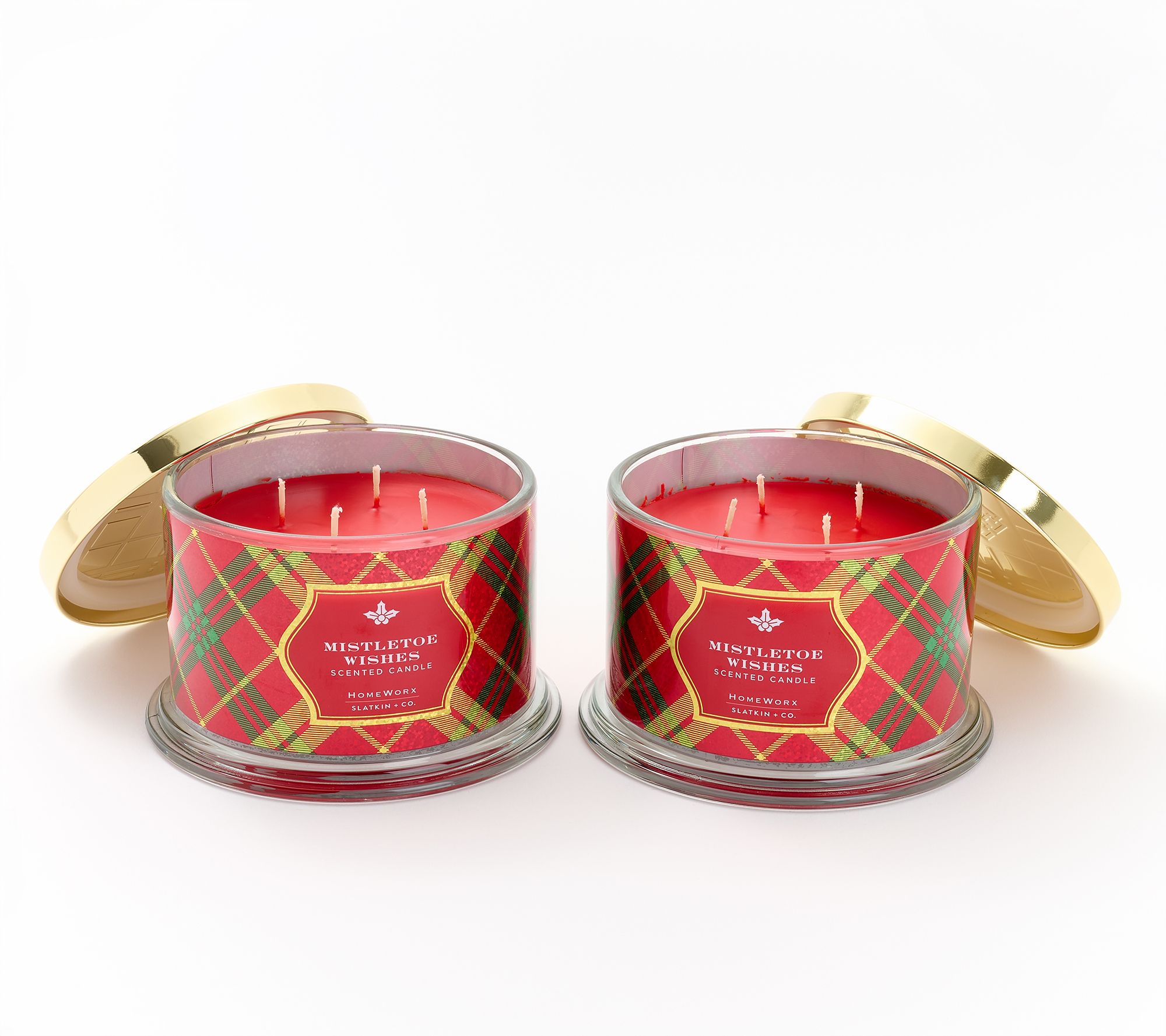 HomeWorx by Slatkin + Co. S/2 18oz Mistletoe Wishes