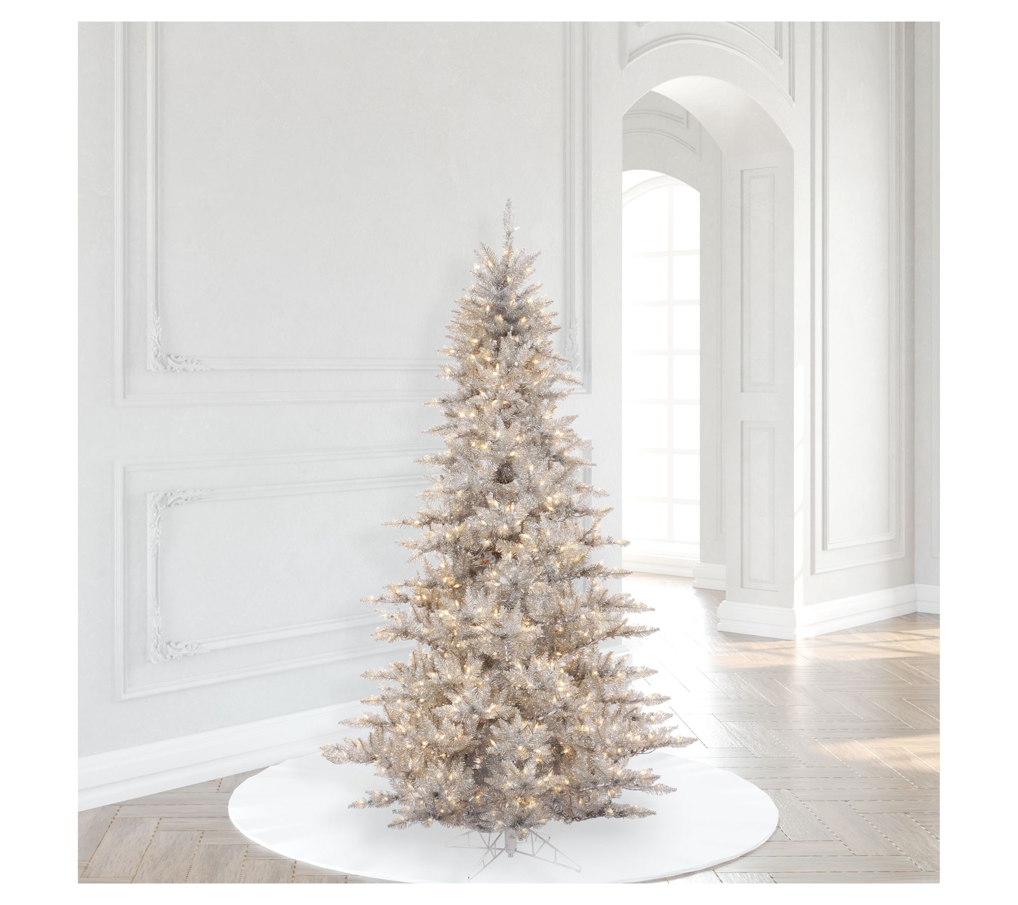 Vickerman 6.5' Silver Artificial Pre-Lit Christmas Tree