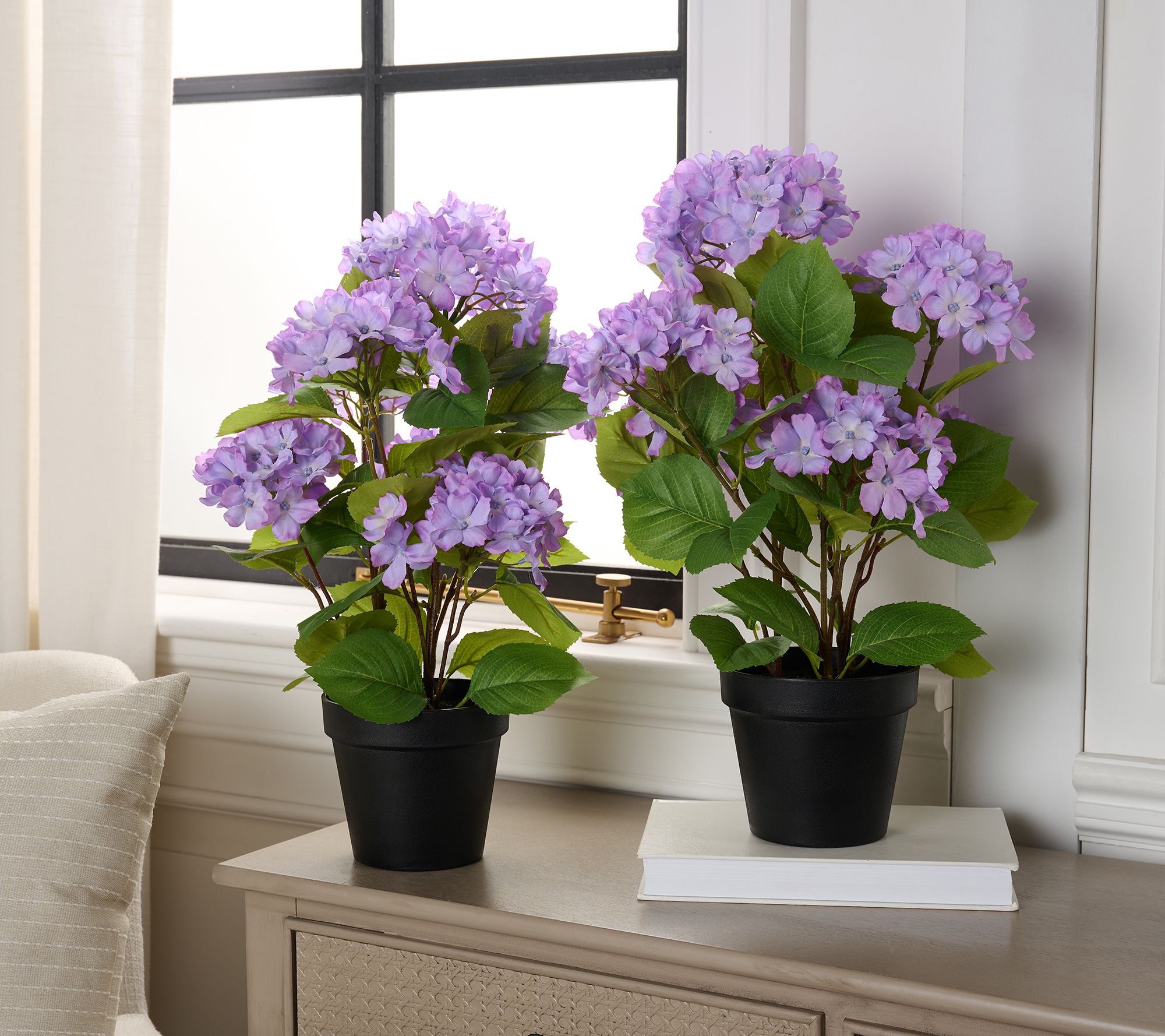 Set of 2 18" Hydrangea Potted Plants by Valerie
