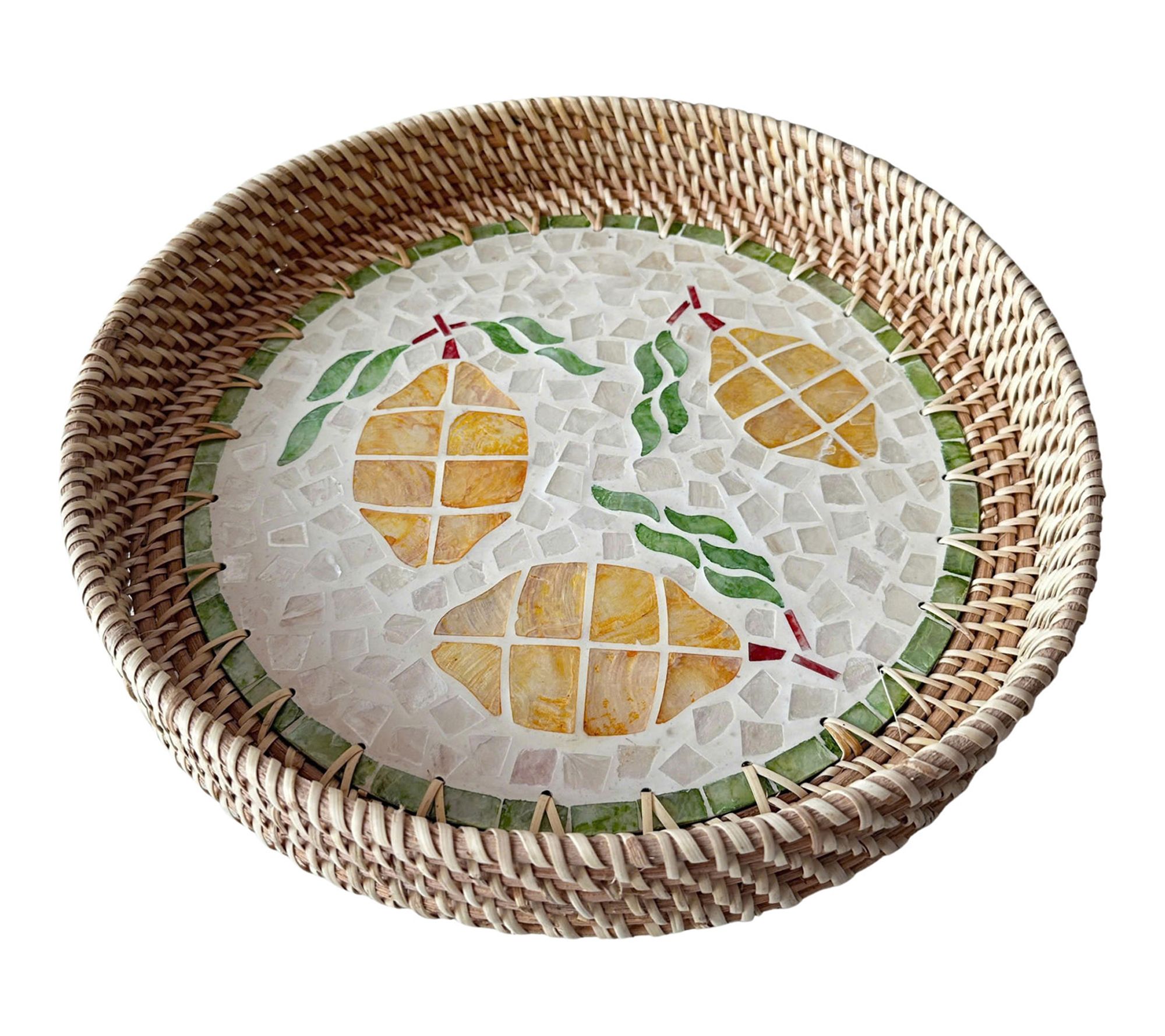 Temp-tations Seasonal 13.8" Capiz Patterned Serving Tray