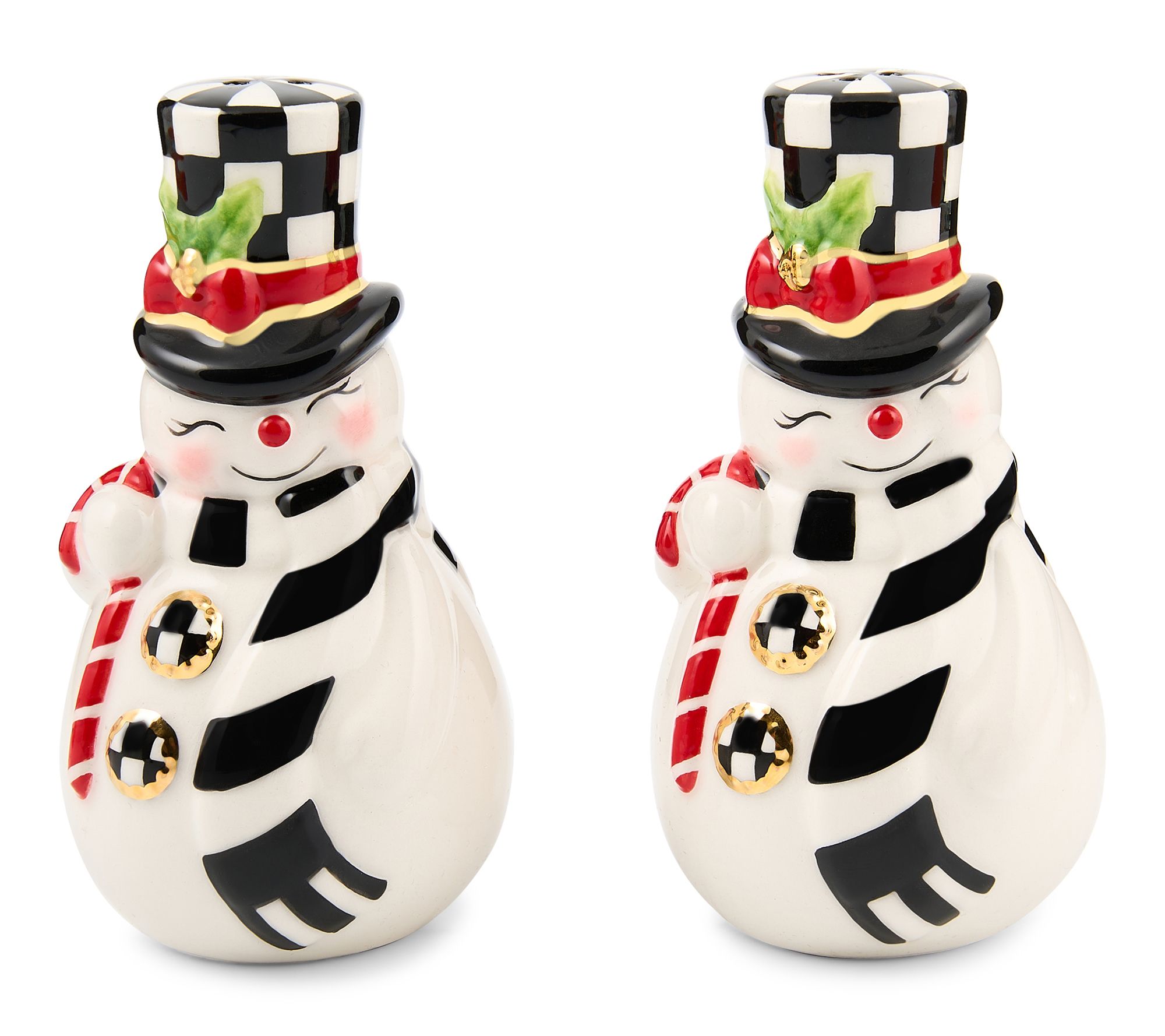MacKenzie- Childs Nostalgia Snowman Salt & Pepper Set