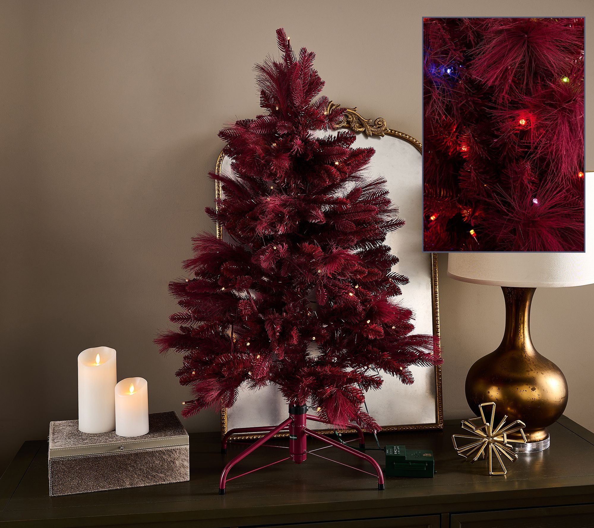 "As Is" 40" Illuminated Indoor/Outdoor Pampas Stake Tree by Kim