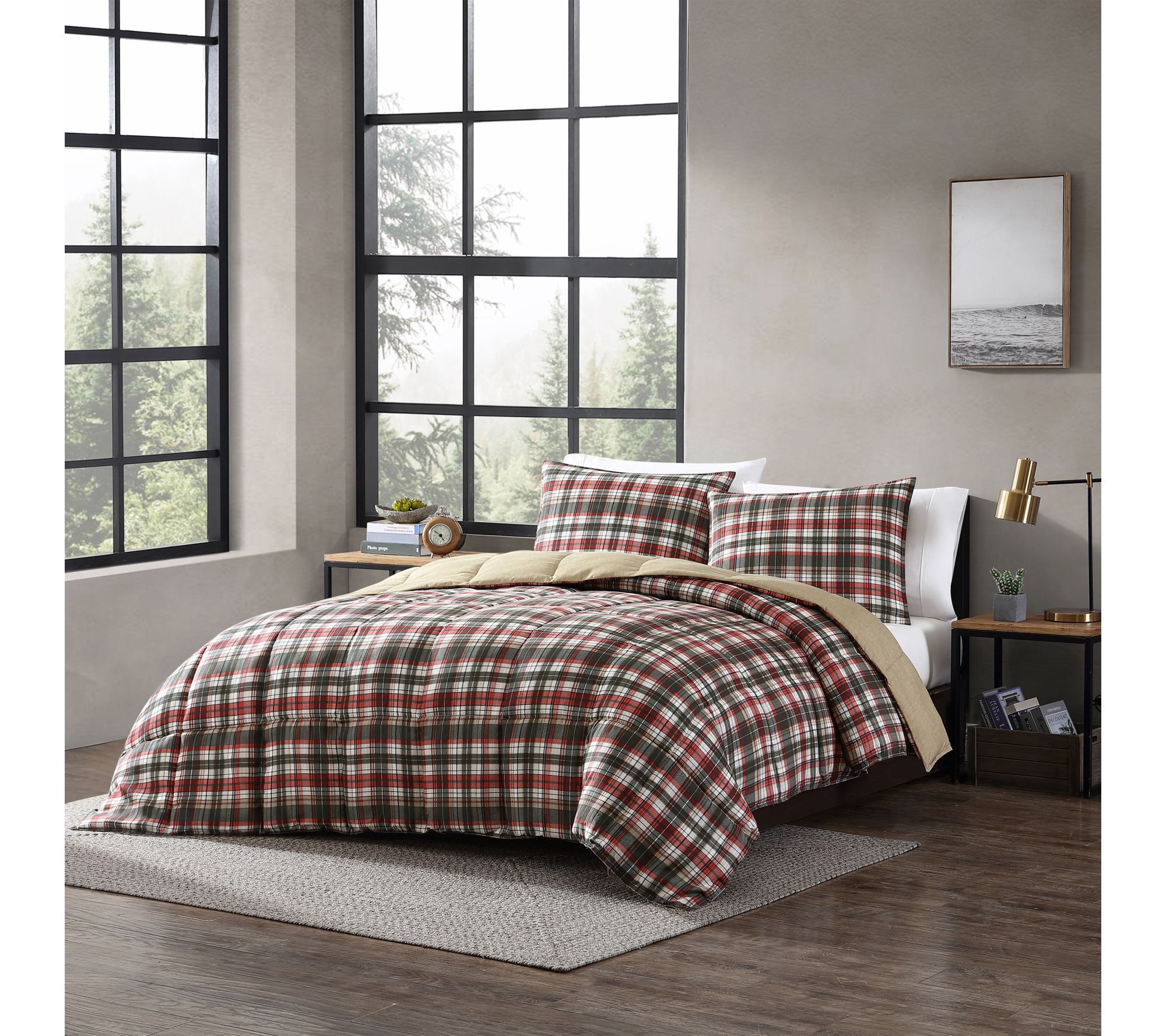 Eddie Bauer Astoria Red Textured Queen Comforter Set