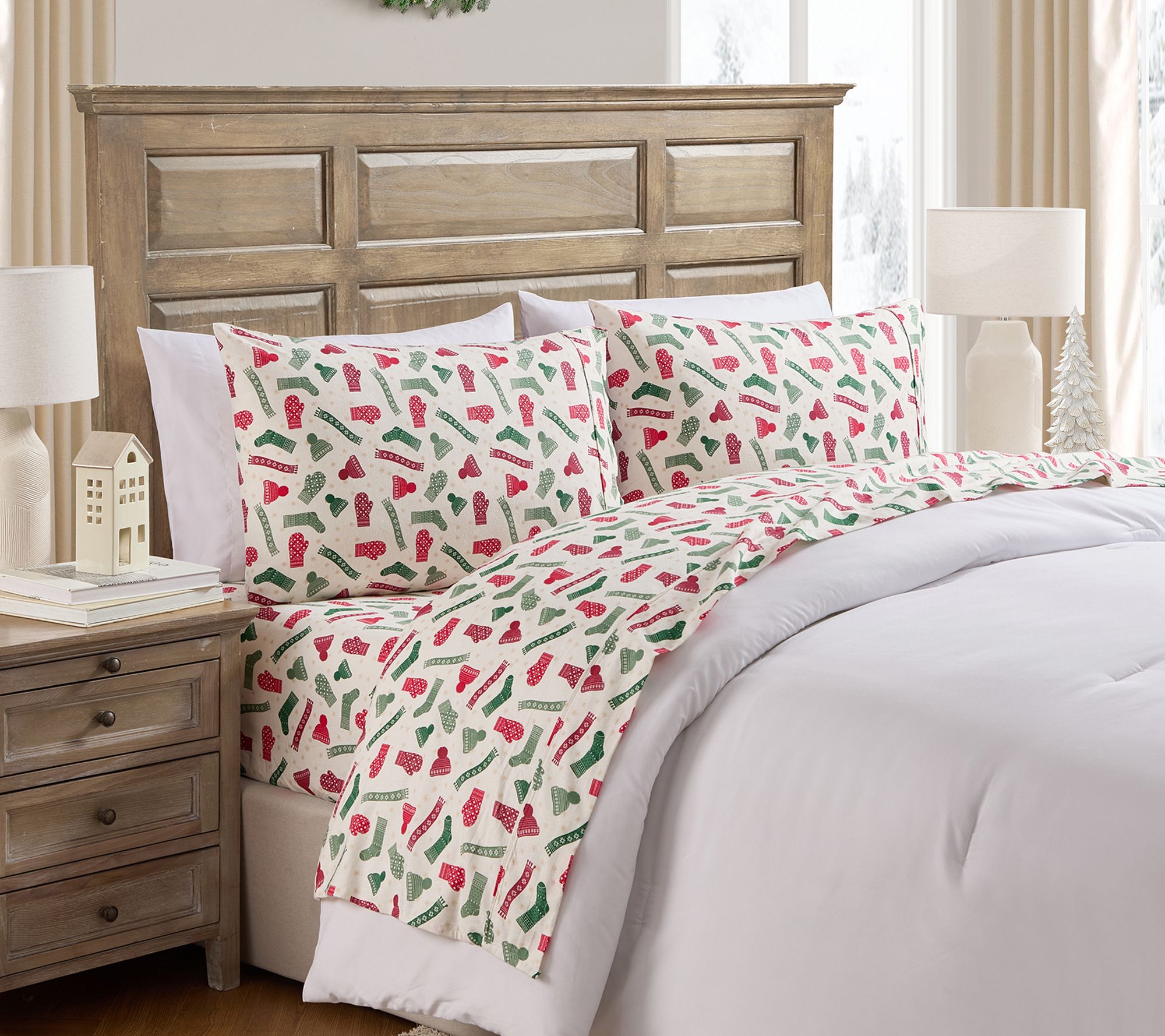 Hallmark Winters Cotton Flannel Bed Sheet Set,King