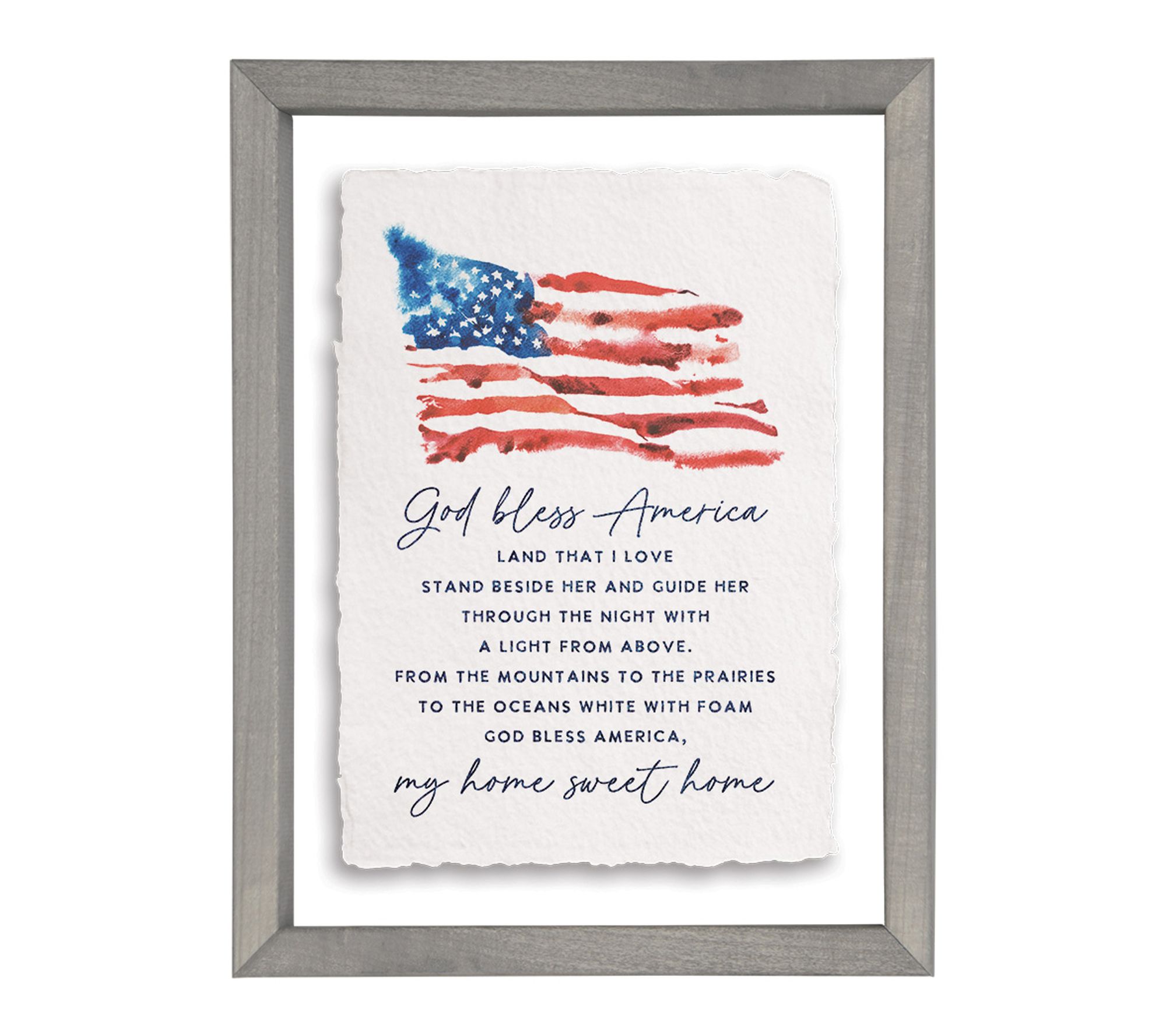Sincere Surroundings God Bless America Flag Floating Frame Art