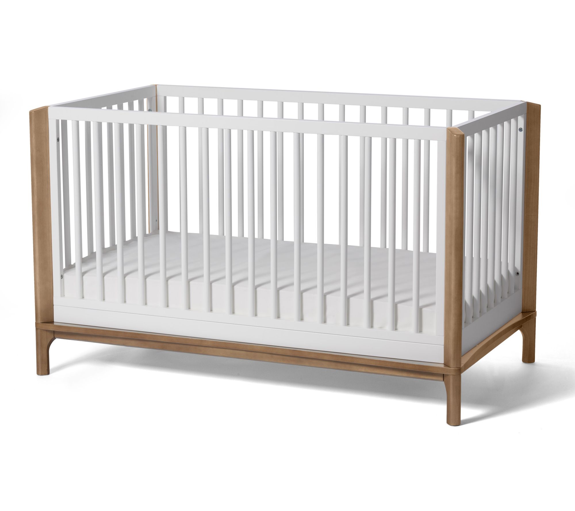 Little Seeds Laurel Island Crib in White and Acorn