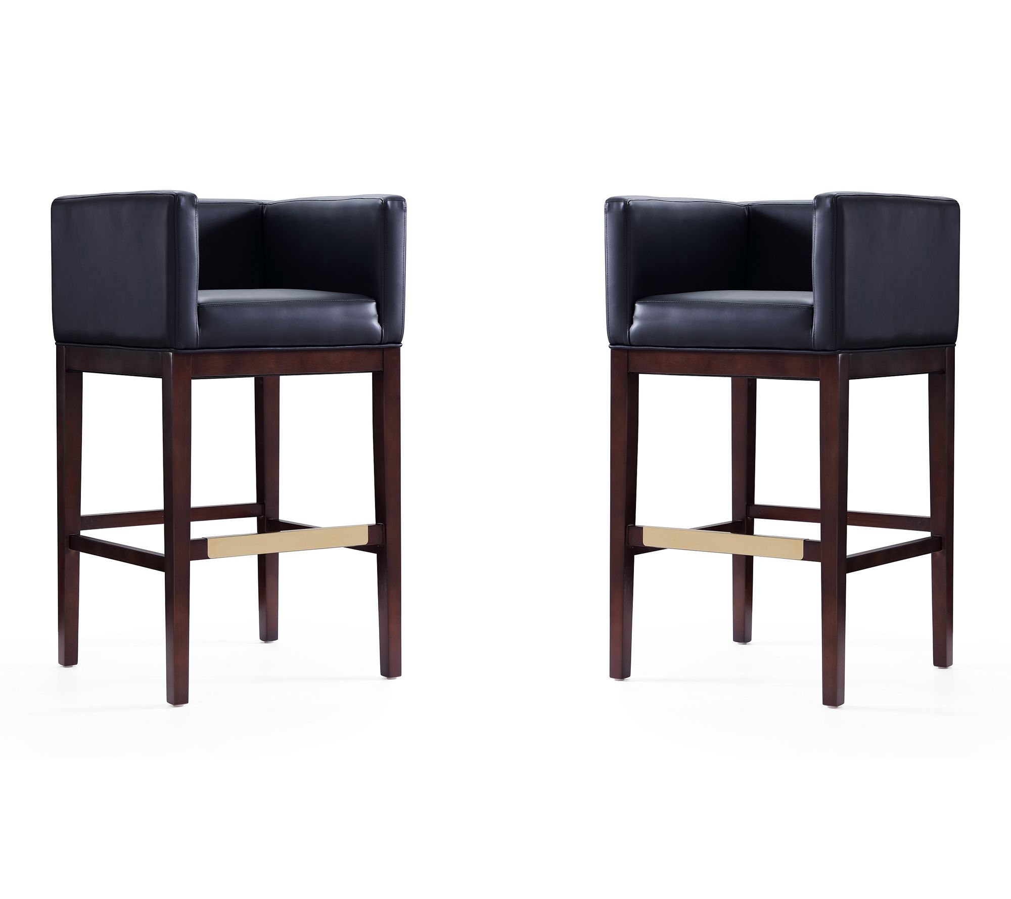 Manhattan Comfort Kingsley Wood Upholstered Barstool- Set of 2