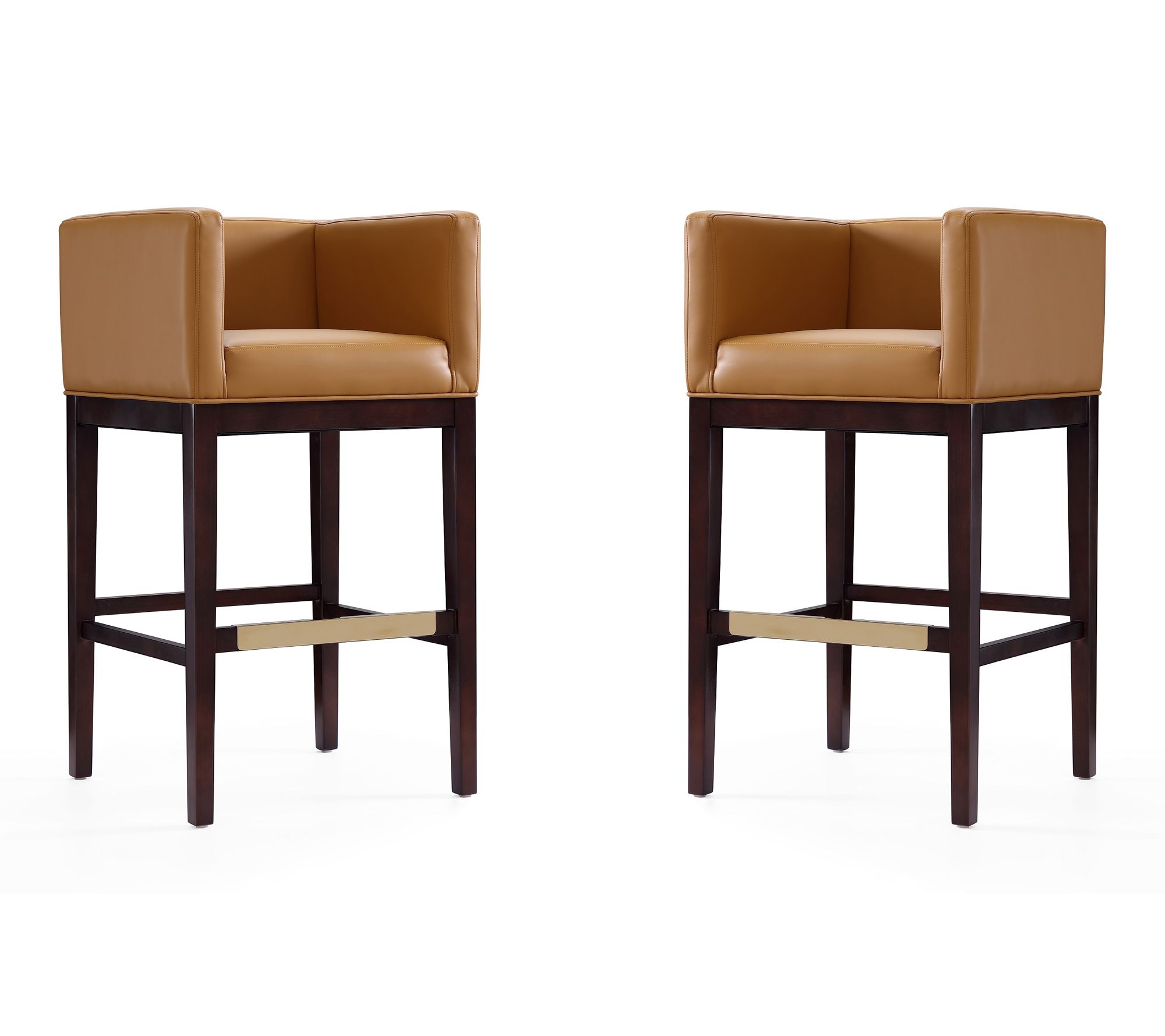 Manhattan Comfort Kingsley Wood Upholstered Barstool- Set of 2
