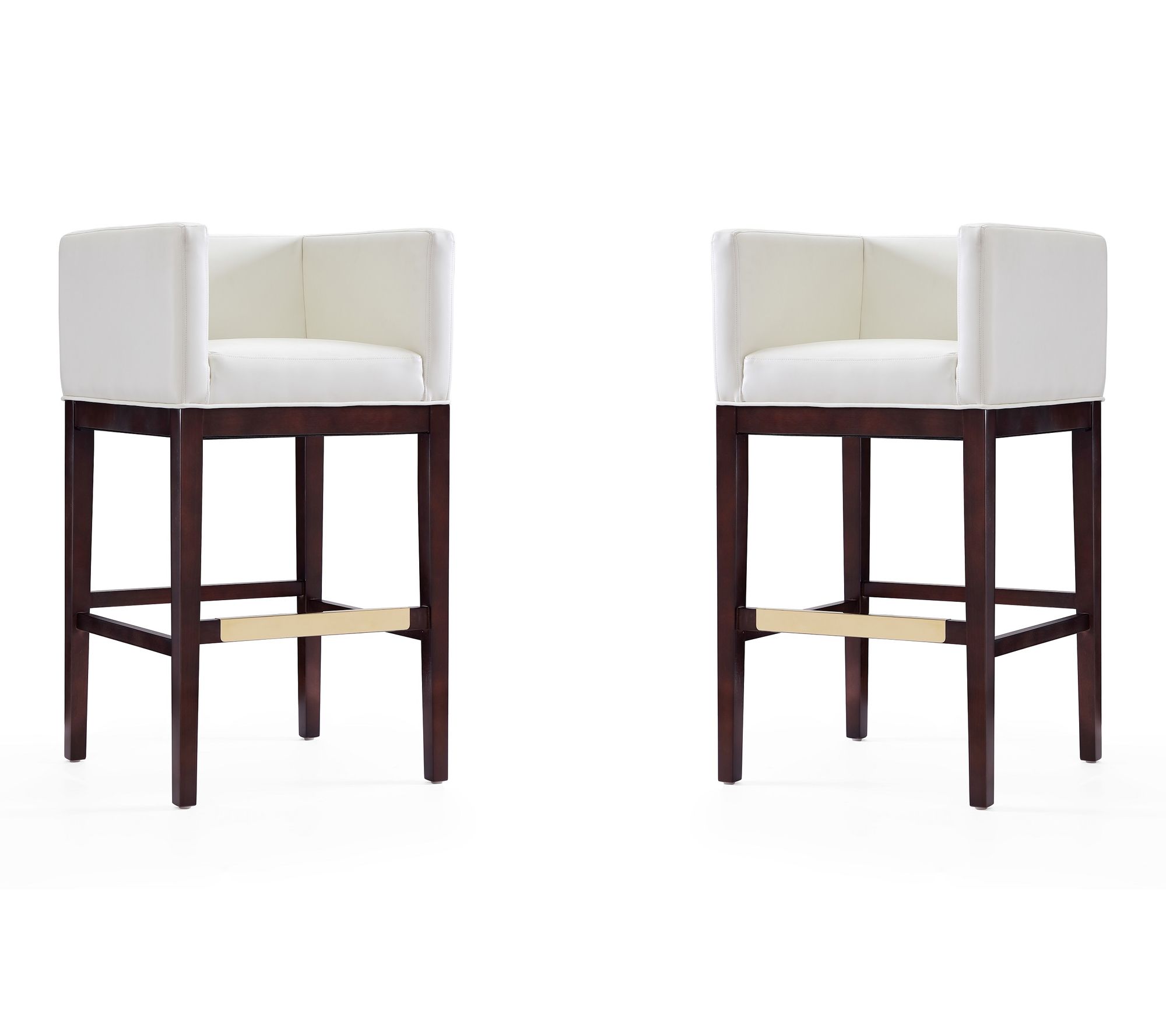Manhattan Comfort Kingsley Wood Upholstered Barstool- Set of 2