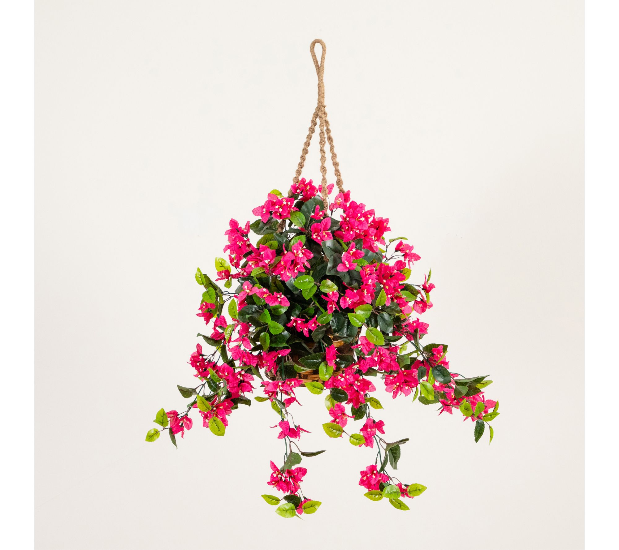 Nearly Natural 28-in UV Resistant BougainvilleaHanging Basket