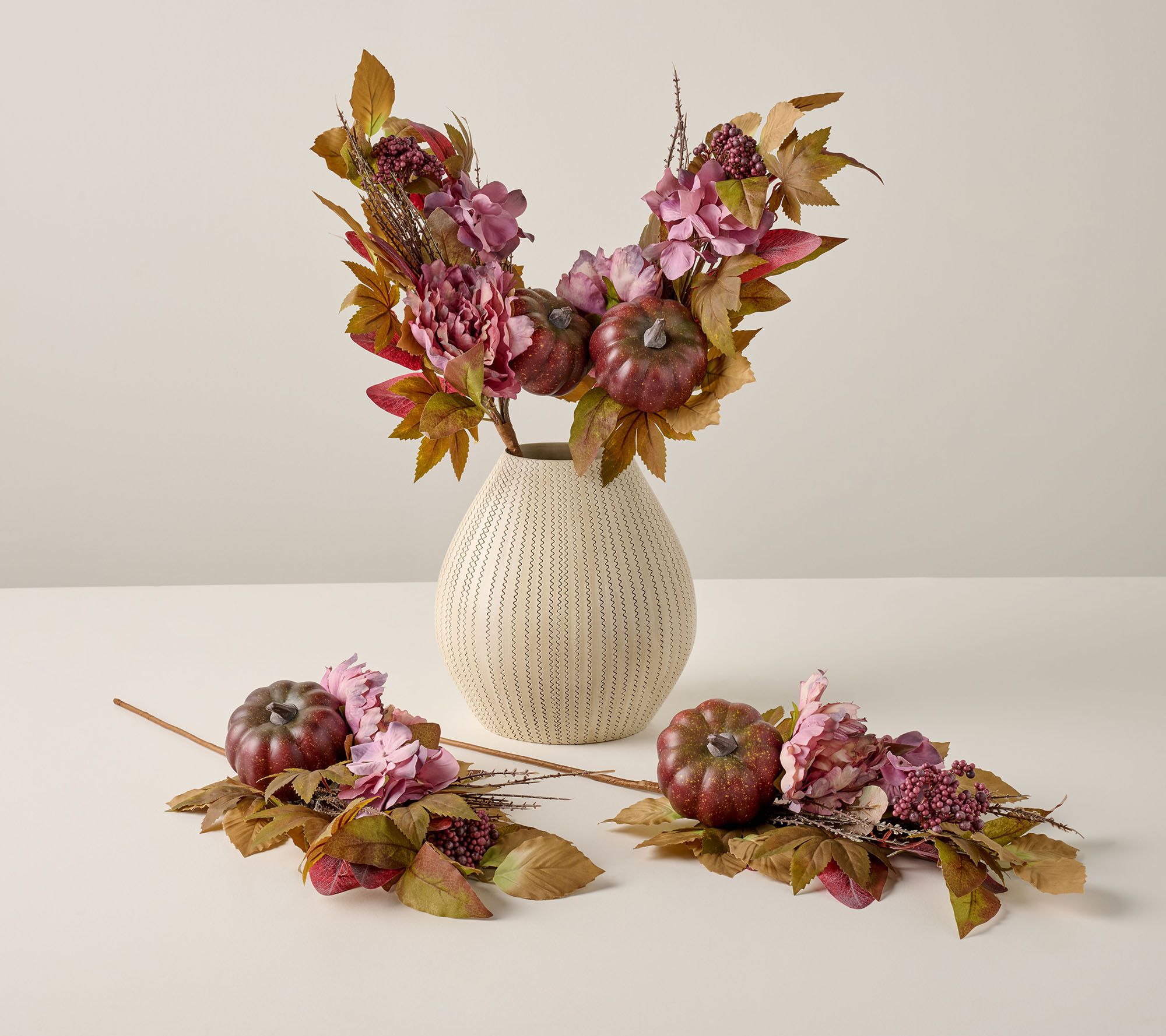 Home Reflections Set of 4 Hydrangea Pumpkin Picks | QVC