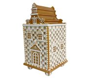 MacKenzie- Childs Mocha Check Gingerbread Medium Canister