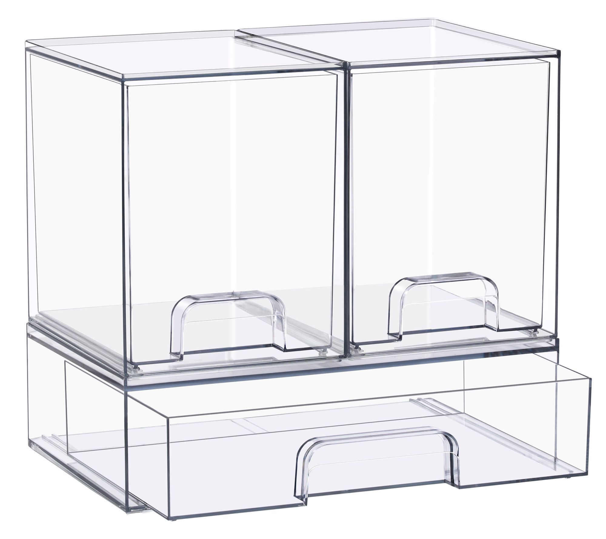Sorbus Stackable Acrylic Storage Drawers Clear Bins - 3 Pack