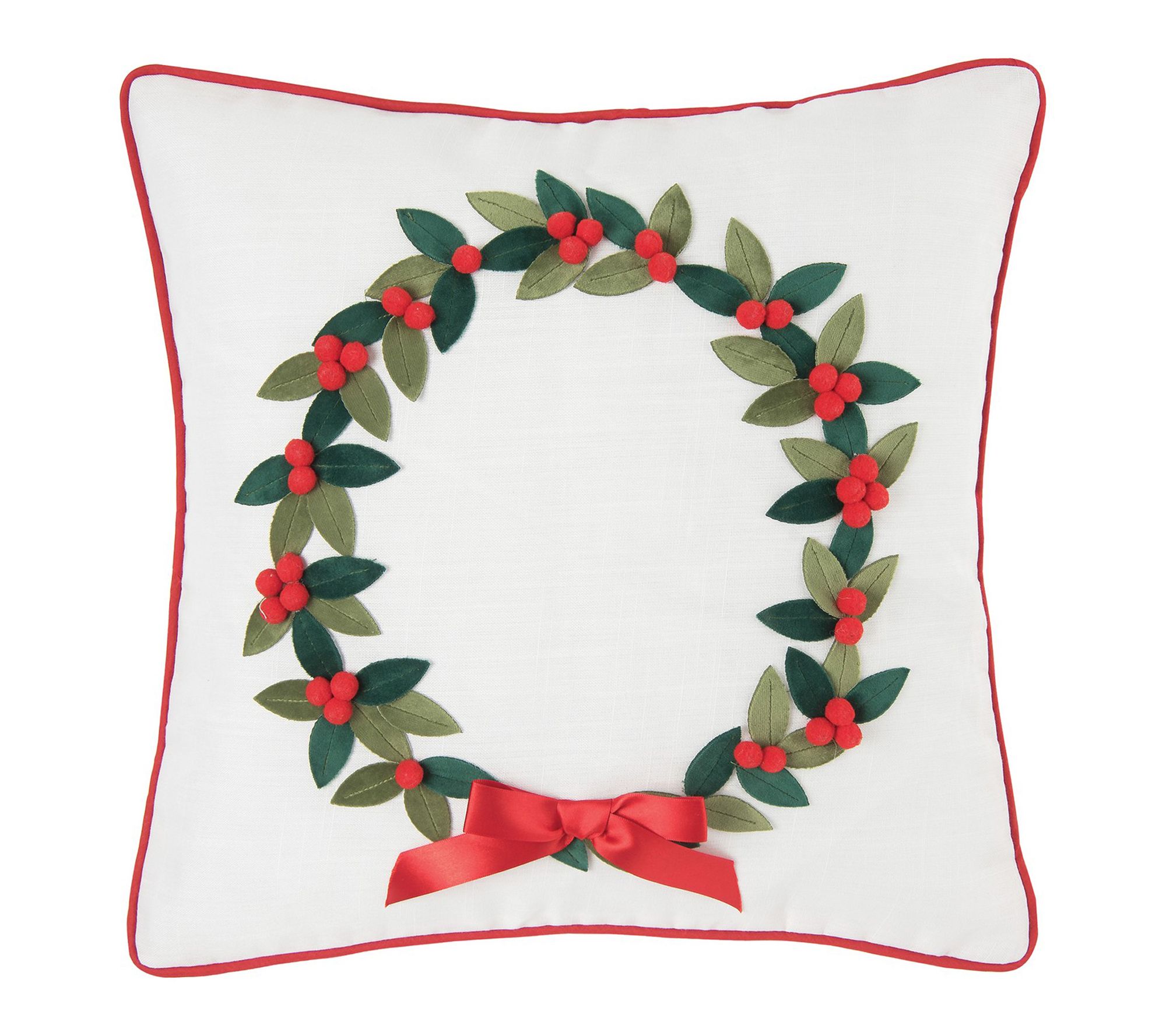 C&F Home Holiday Wreath Pillow