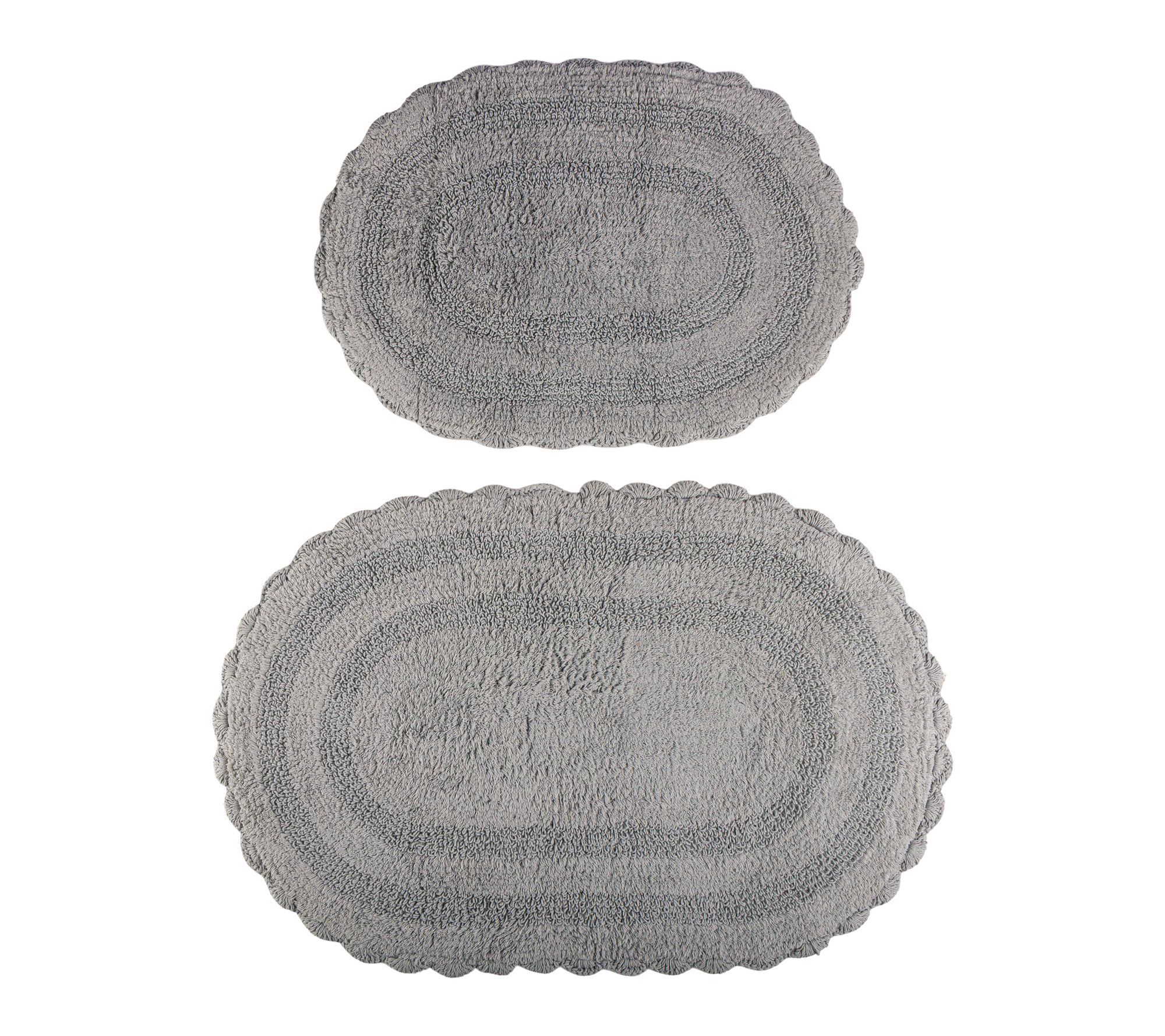 Lavish Home 2 -Piece Reversible Bathroom Rug Set