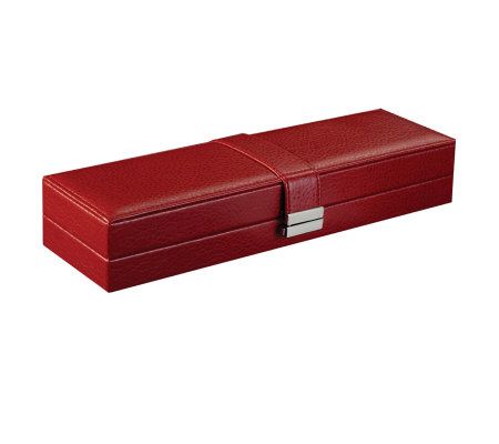 Mele & Co. Felicia Metro Ruby Faux Leather Jewelry Box - QVC.com