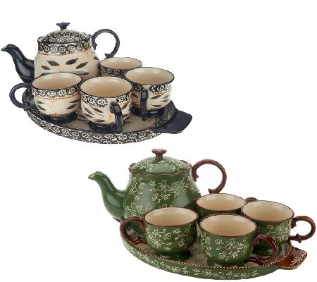 Temp-tations Old World or Floral Lace 6-pc Tea Set w/ Deep Dish Lid I ...