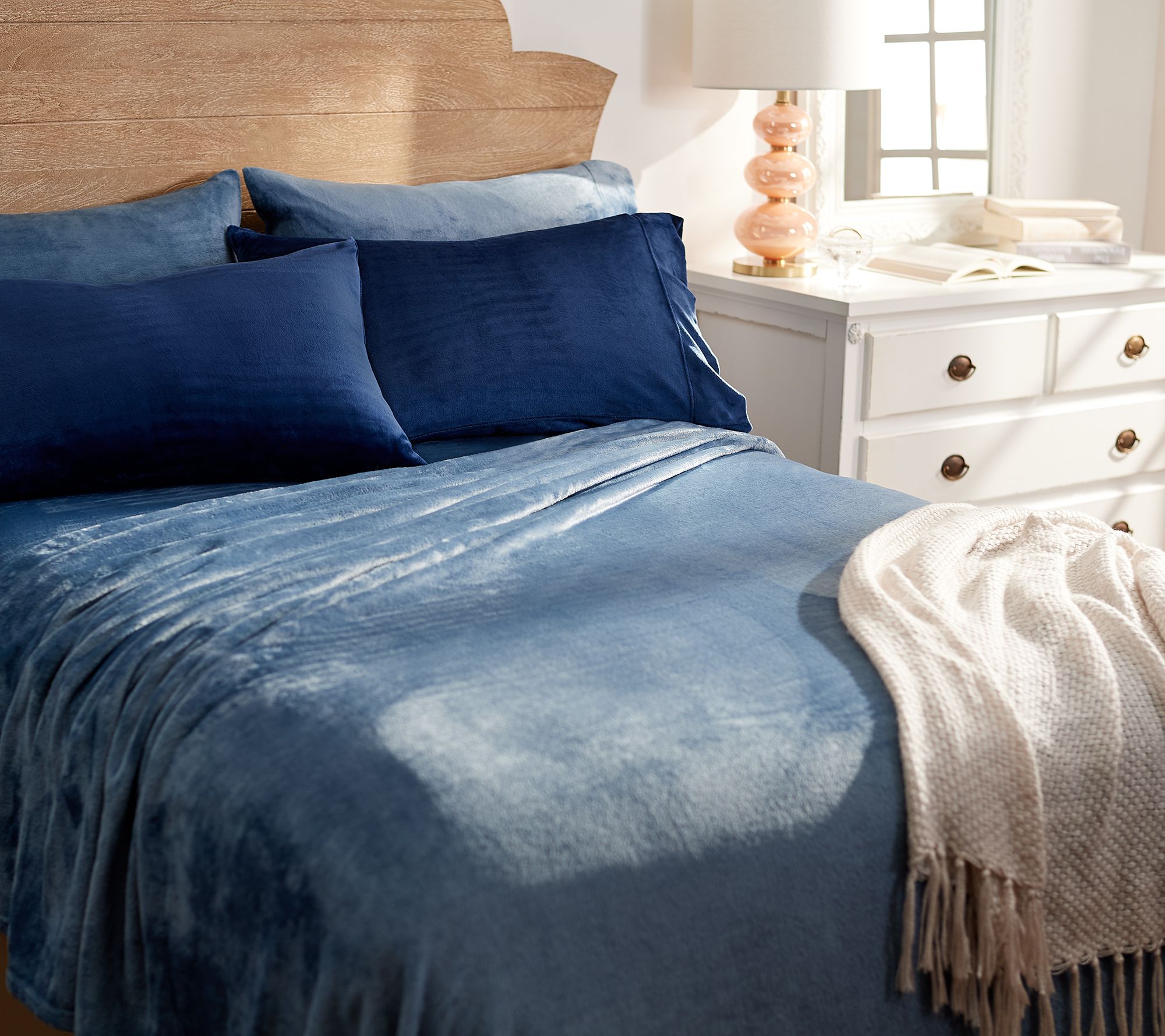 Berkshire Blanket Cal KG Velvet Soft Sheets w/ Extra Pillowcases - QVC.com