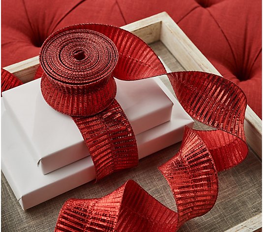 Set (2) 2.5" x 15' Pleated Ribbon Set by Valerie