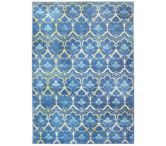 My Magic Carpet Washable 5'x7' Leilani Damask Area Rug