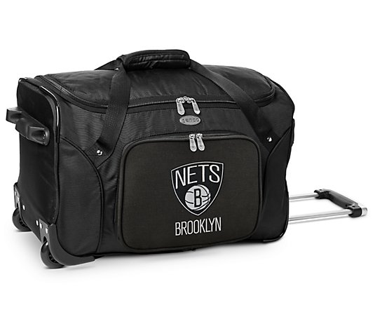Denco NBA 22 Inch Wheeled Duffel Bag Black