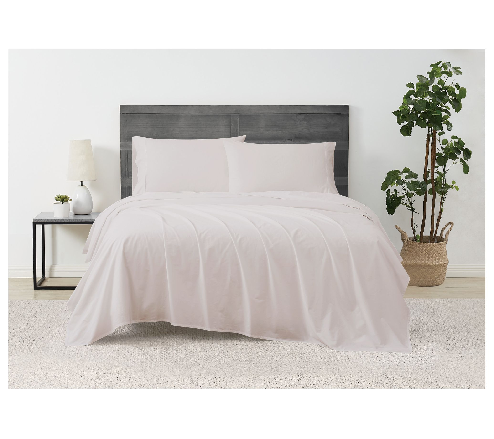 Cannon Solid Percale 4-Piece King Sheet Set