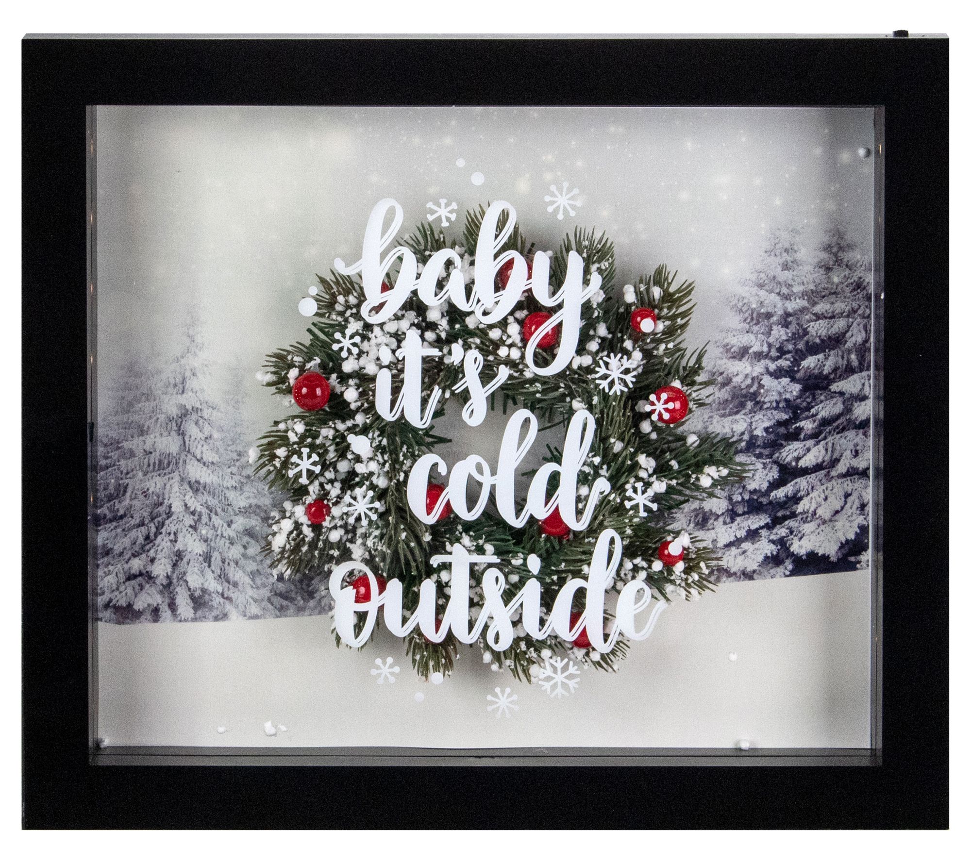 Northlight 14" Framed 3D "Baby It's Cold Outsid" Decor Box