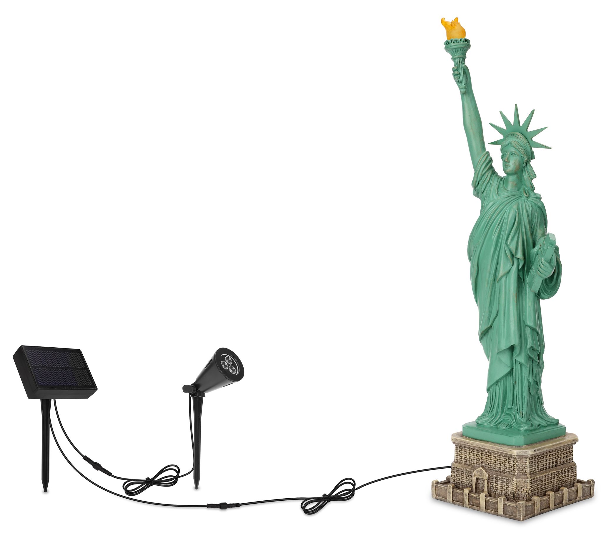 Techko Liberty Statue with Solar Spotlight 