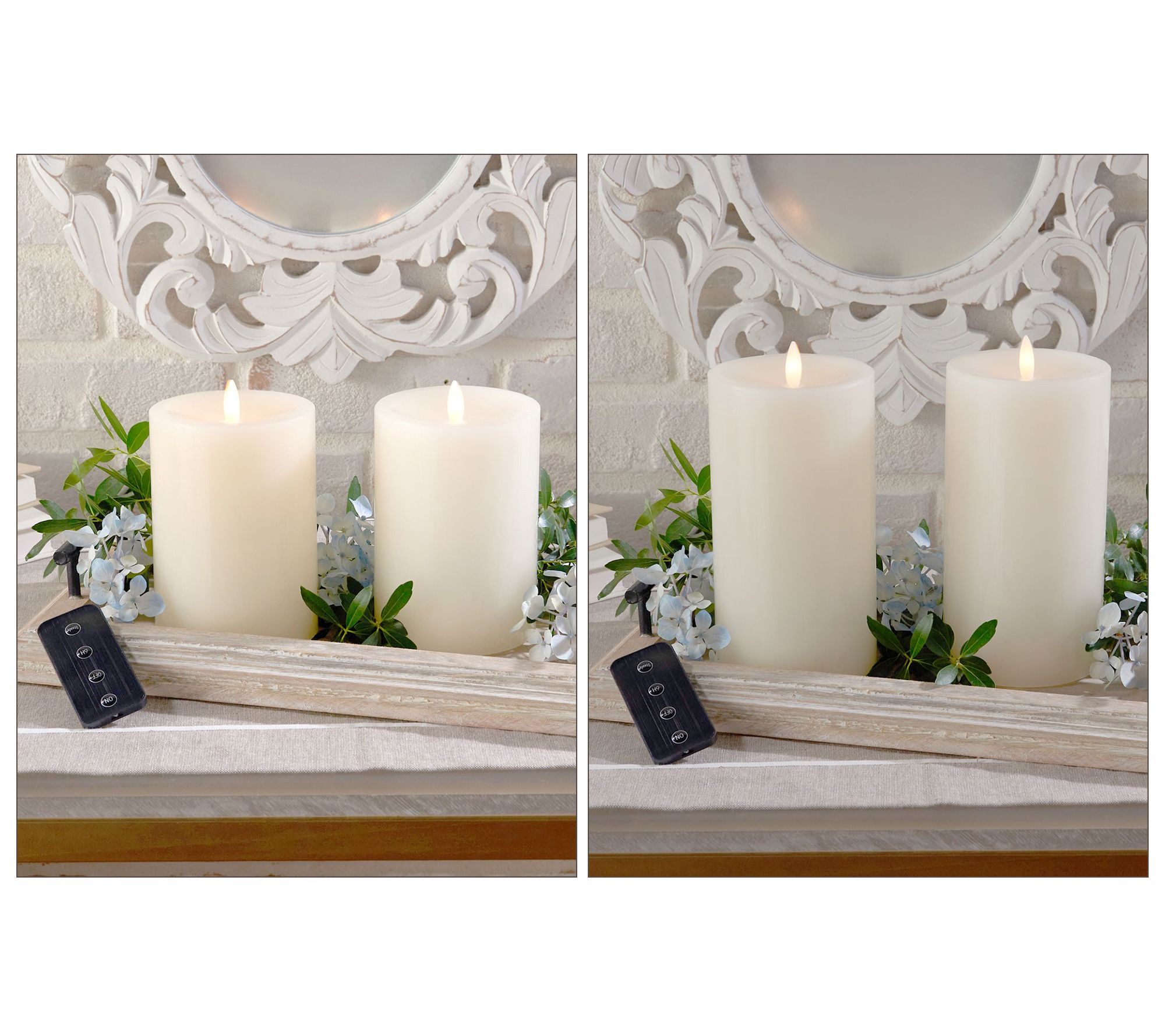 Set of 2 "Candlelight" Wax Candles with Remote by Valerie