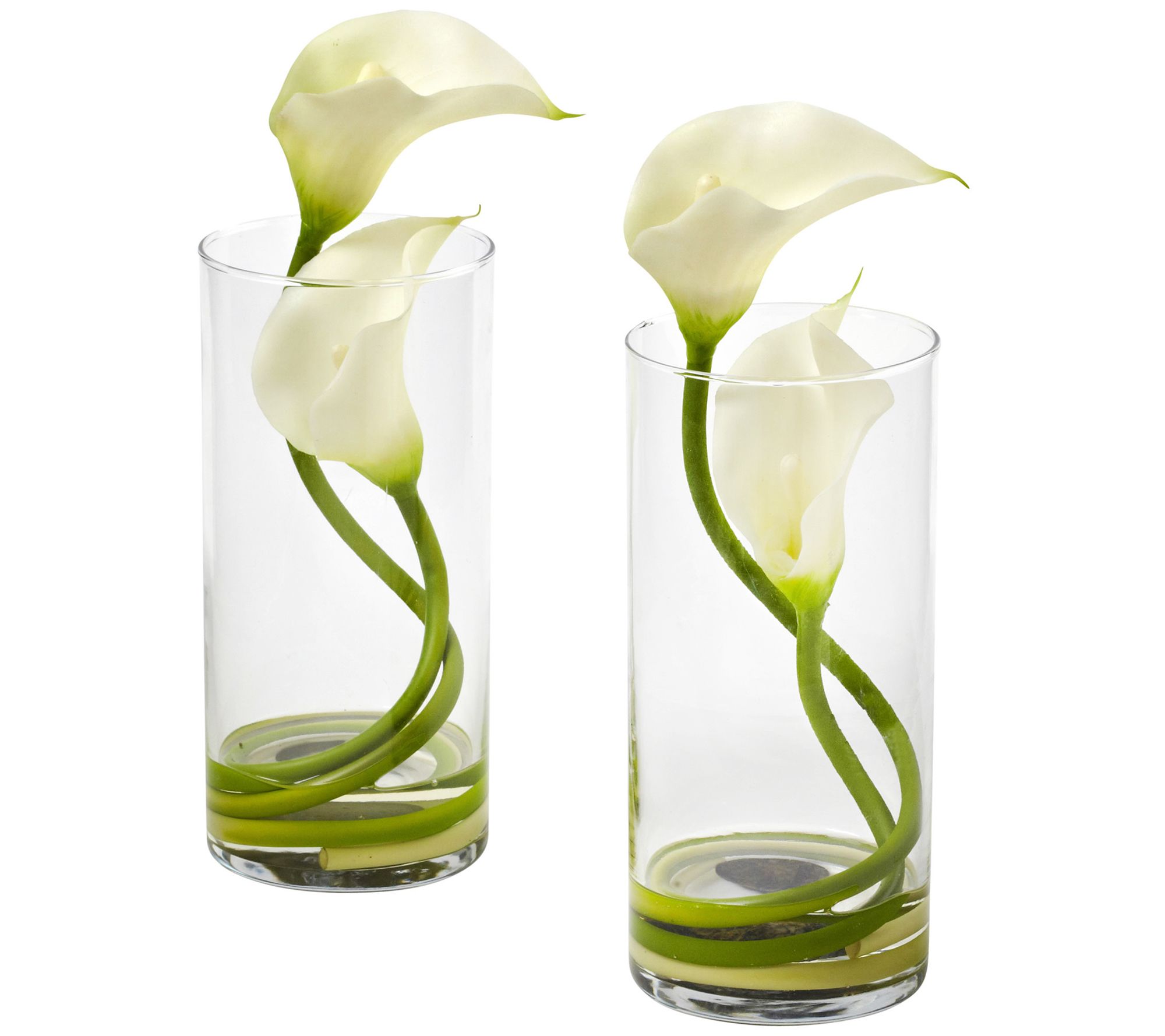 Double Calla Lily with Cylinder Set of 2 by Nearly Natural